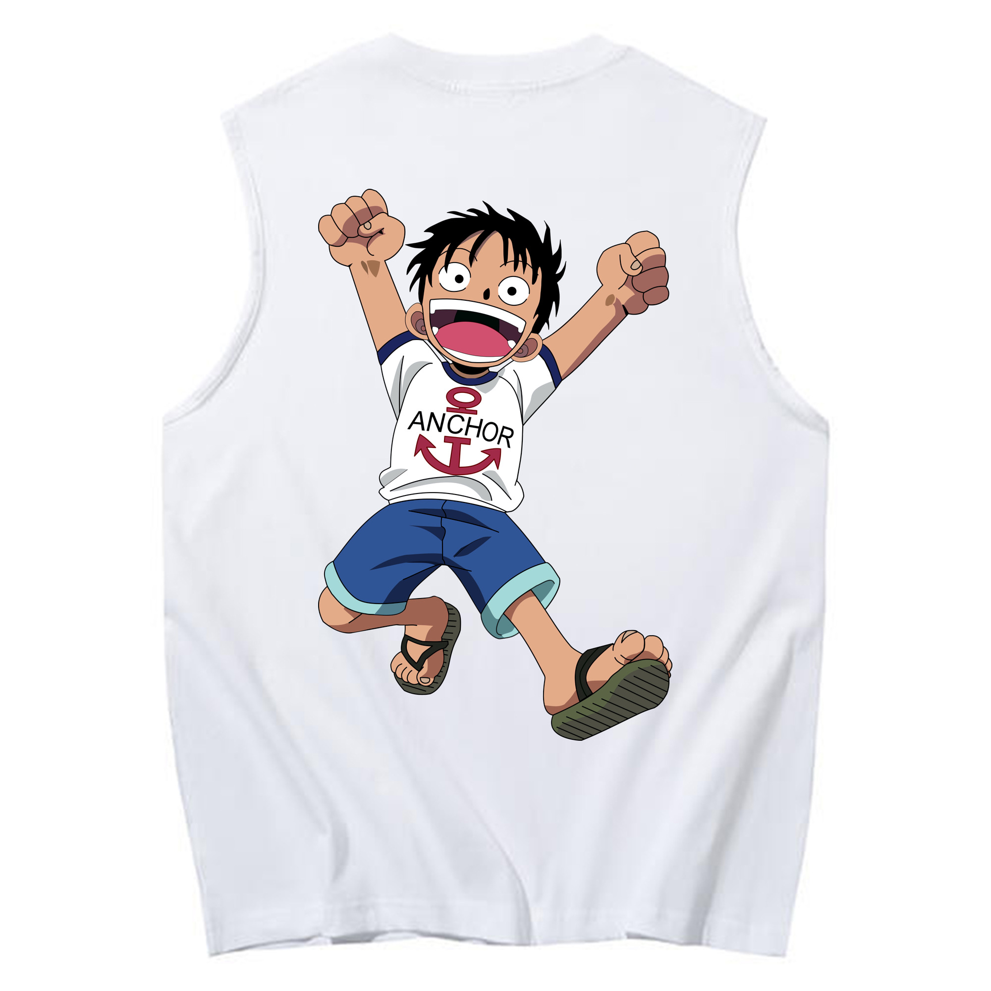 ワンピース モンキー・D・ルフィ ONE PIECE Monkey D. Luffy コットン100％タンクトップ（背面プリント）