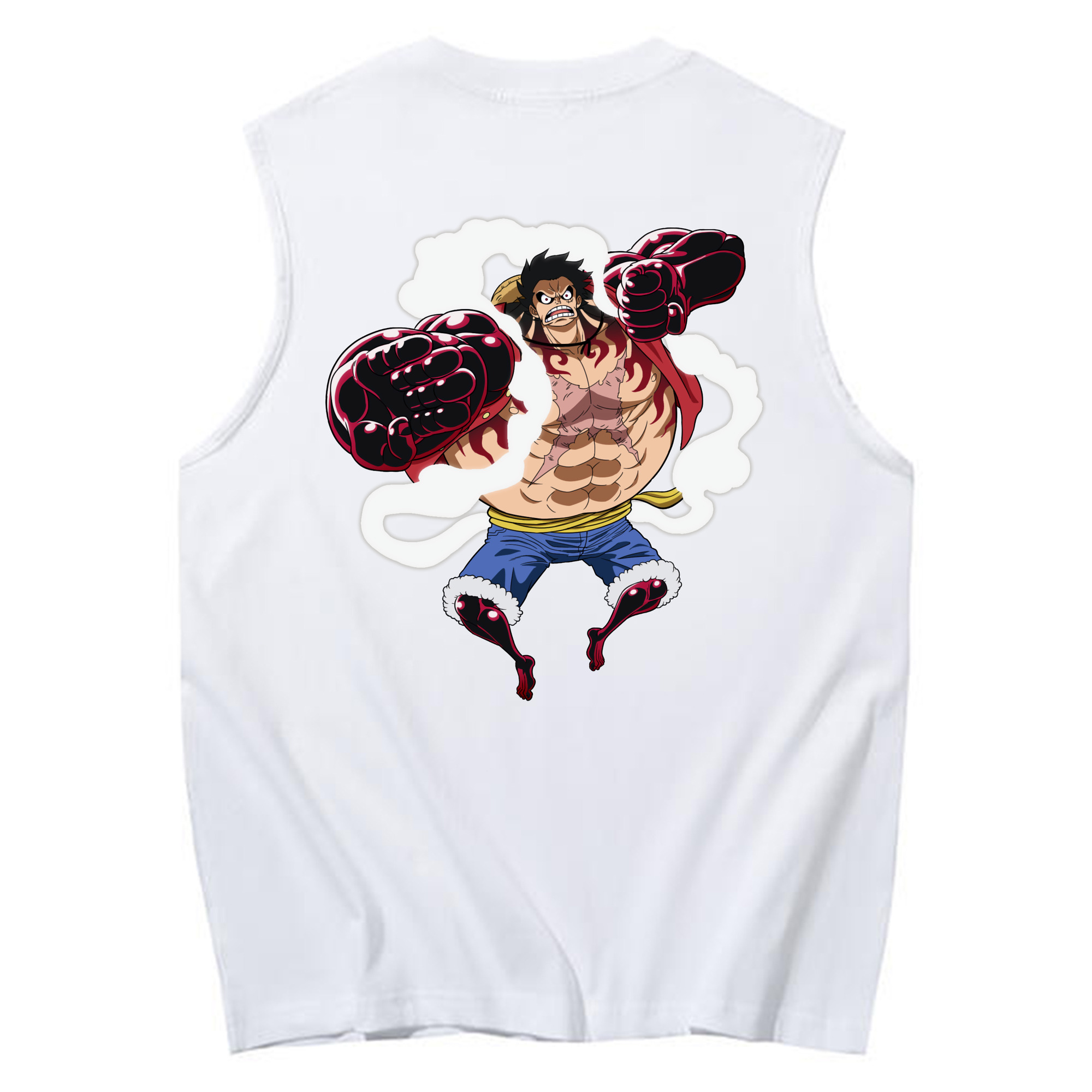 ワンピース モンキー・D・ルフィ ONE PIECE Monkey D. Luffy コットン100％タンクトップ（背面プリント）