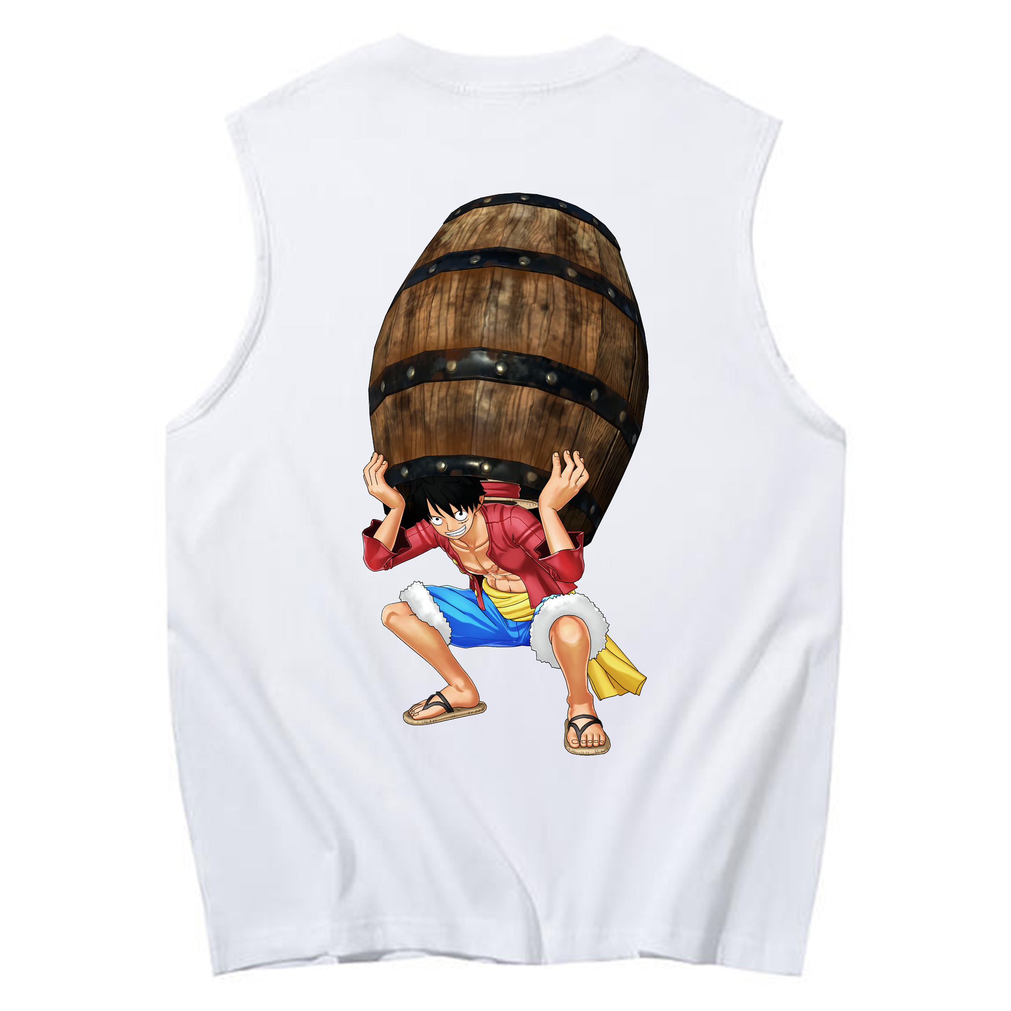 ワンピース モンキー・D・ルフィ ONE PIECE Monkey D. Luffy コットン100％タンクトップ（背面プリント）