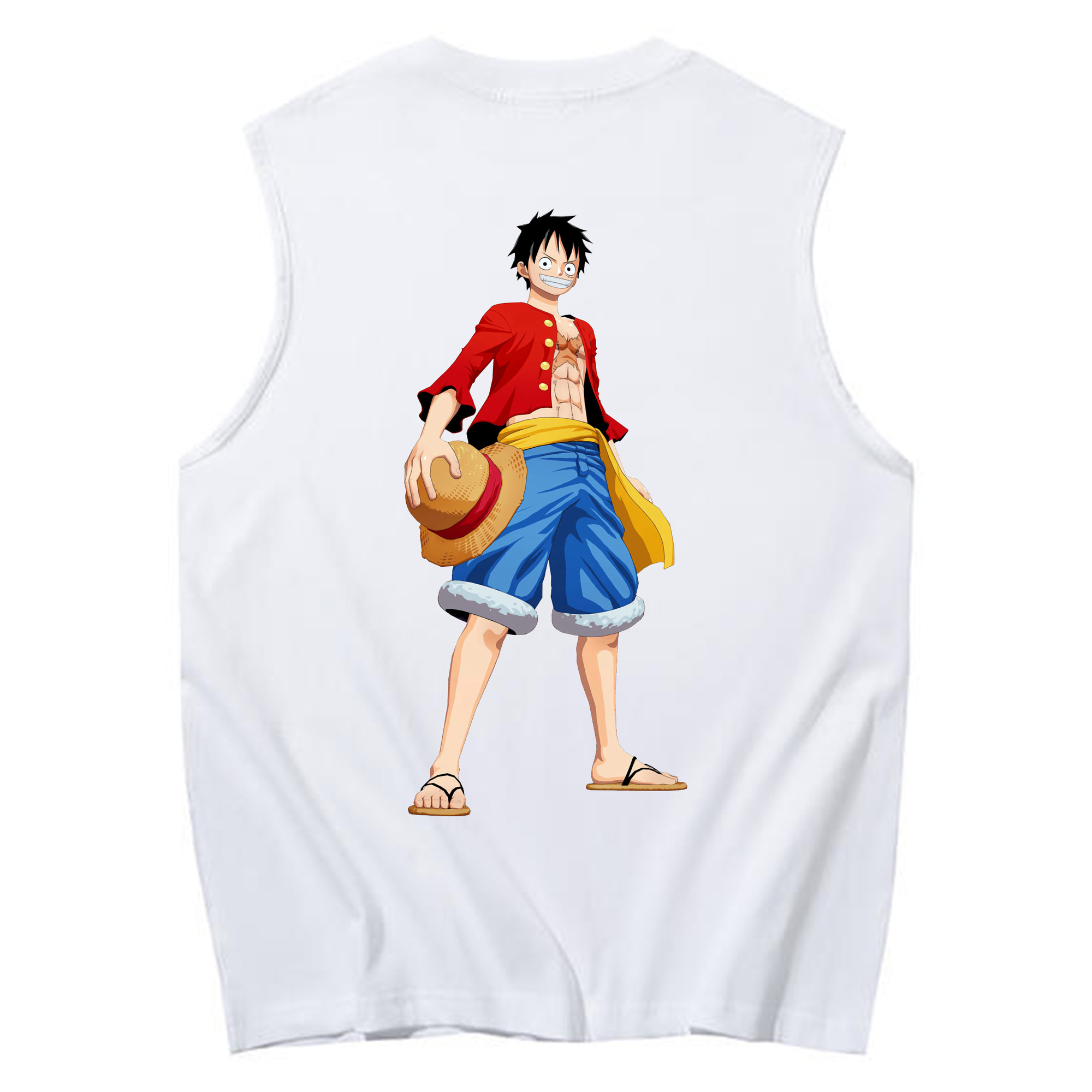 ワンピース モンキー・D・ルフィ ONE PIECE Monkey D. Luffy コットン100％タンクトップ（背面プリント）