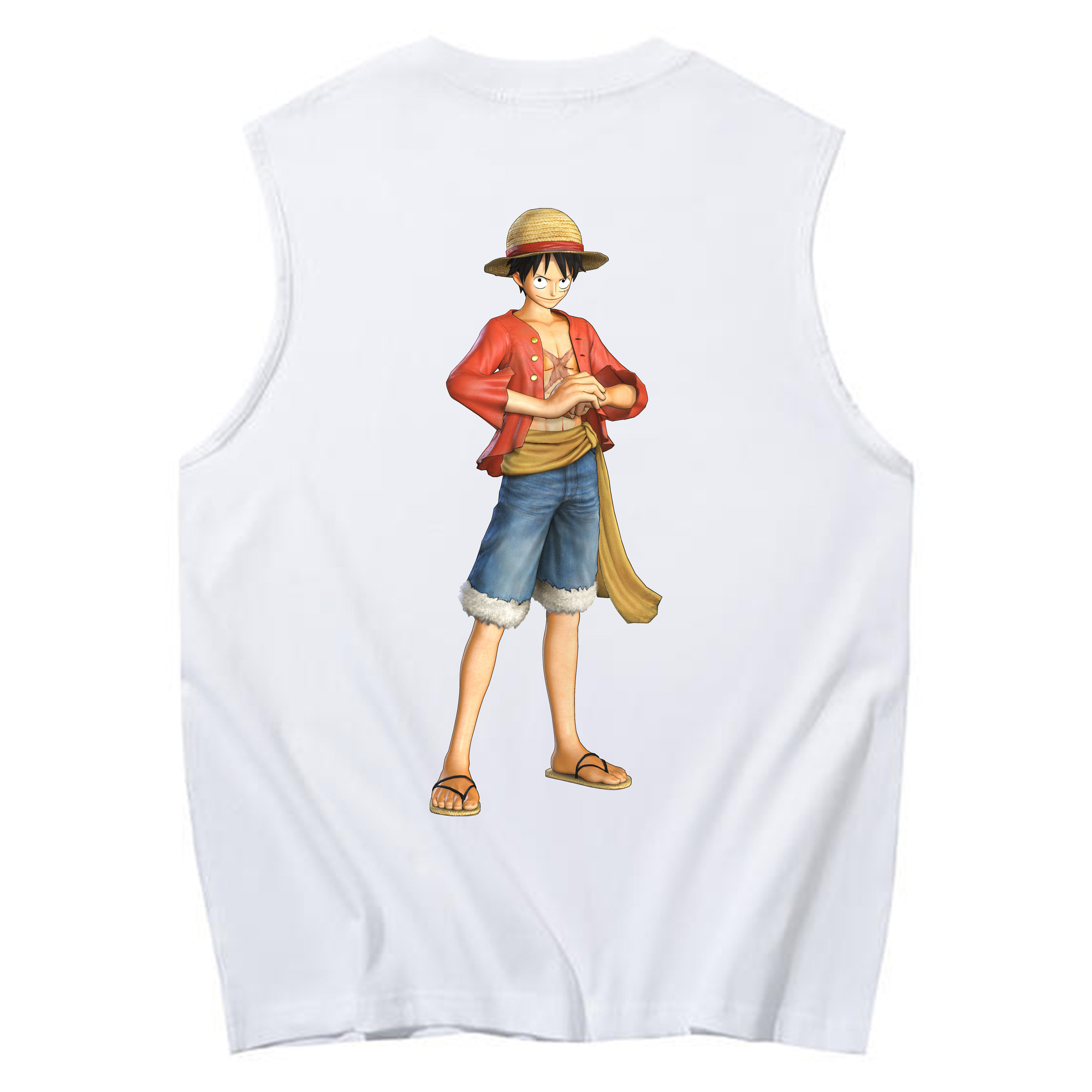 ワンピース モンキー・D・ルフィ ONE PIECE Monkey D. Luffy コットン100％タンクトップ（背面プリント）