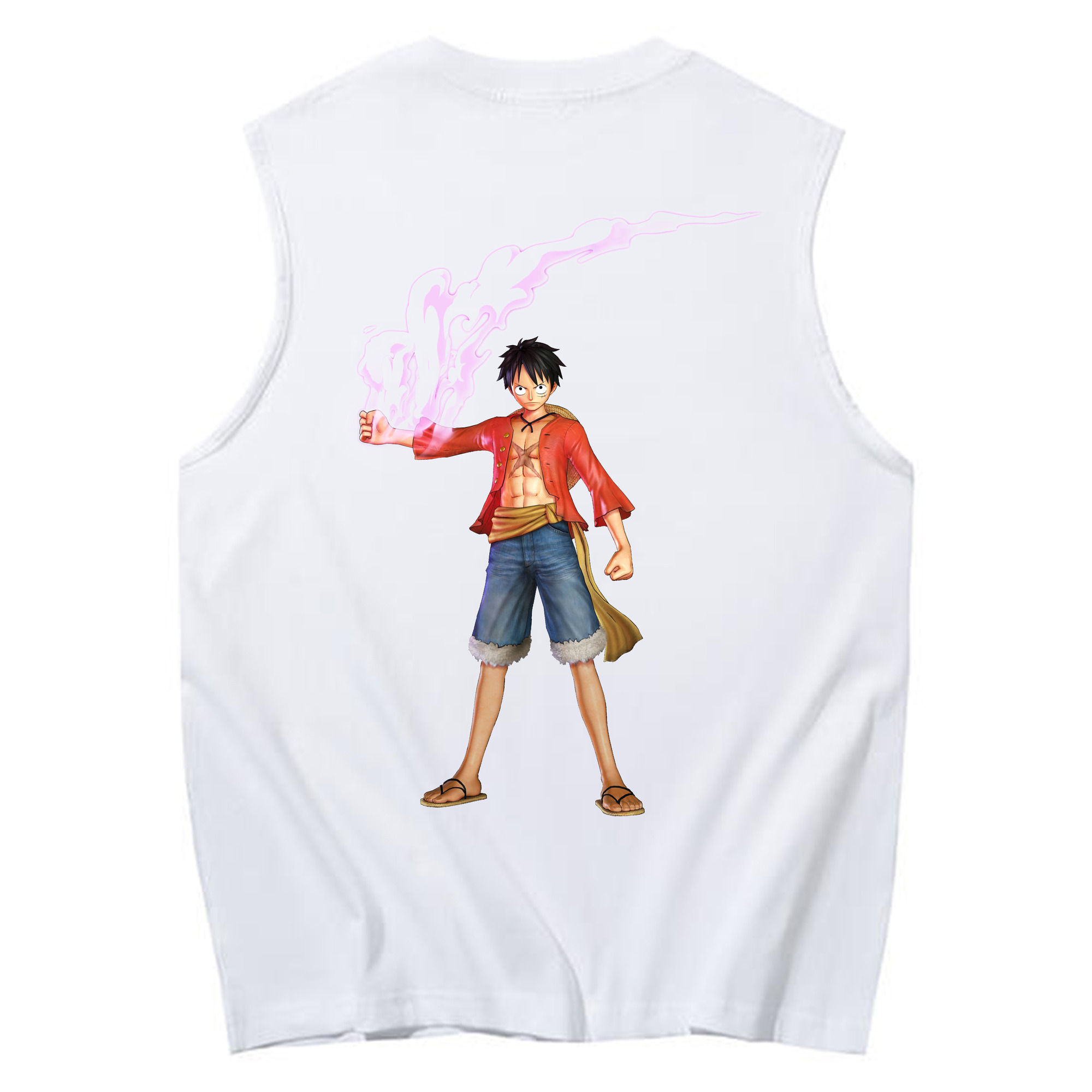 ワンピース モンキー・D・ルフィ ONE PIECE Monkey D. Luffy コットン100％タンクトップ（背面プリント）