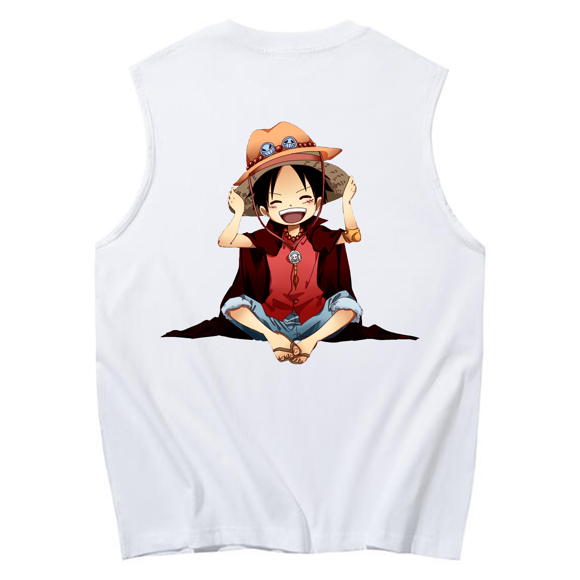 ワンピース モンキー・D・ルフィ ONE PIECE Monkey D. Luffy コットン100％タンクトップ（背面プリント）
