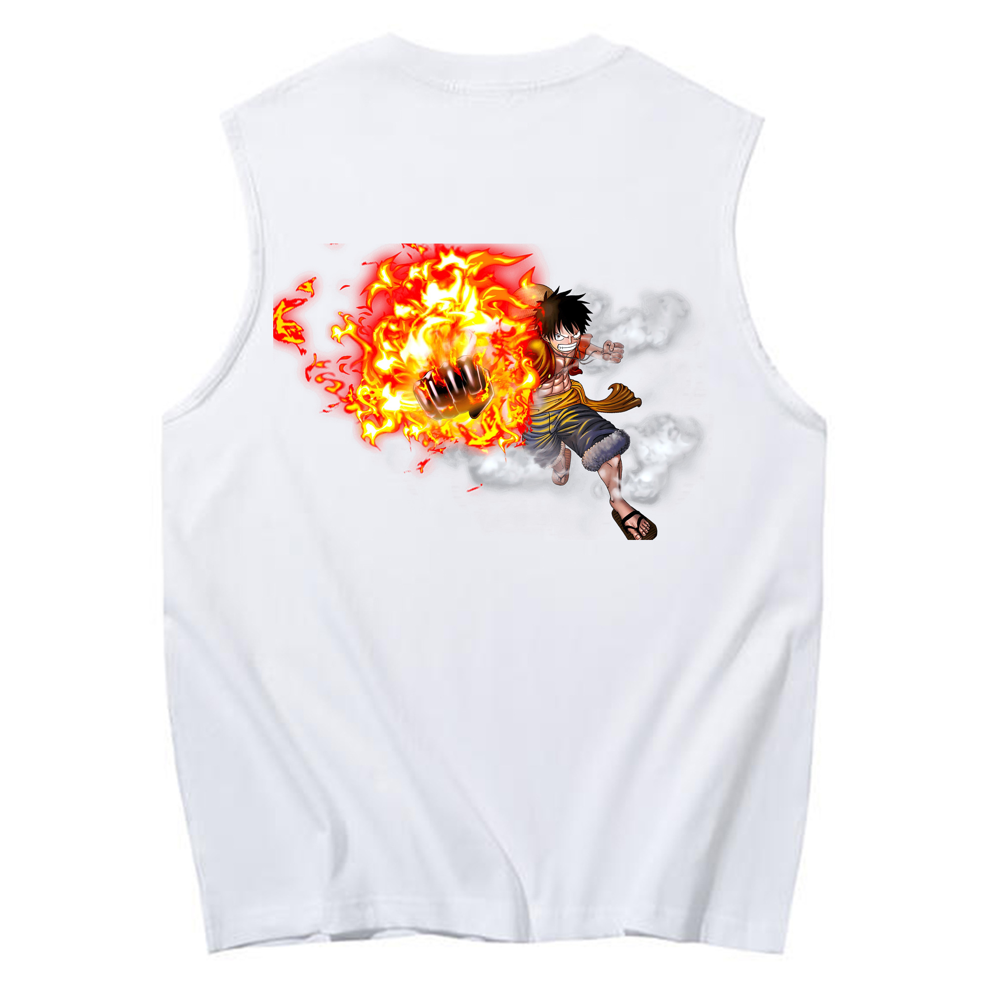 ワンピース モンキー・D・ルフィ ONE PIECE Monkey D. Luffy コットン100％タンクトップ（背面プリント）