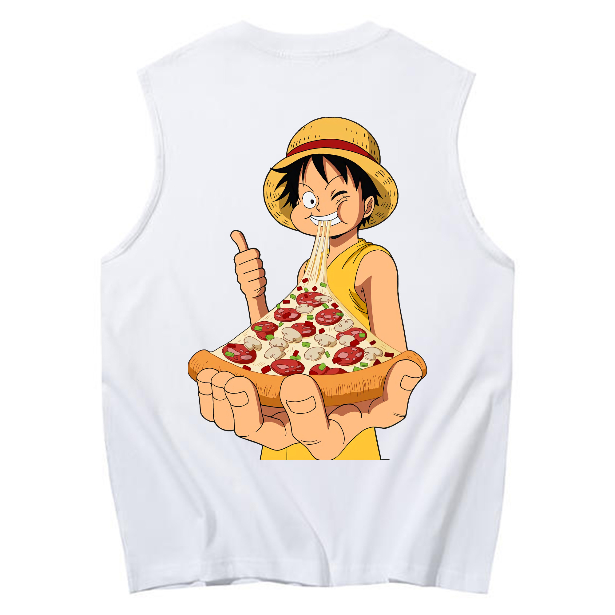 ワンピース モンキー・D・ルフィ ONE PIECE Monkey D. Luffy コットン100％タンクトップ（背面プリント）