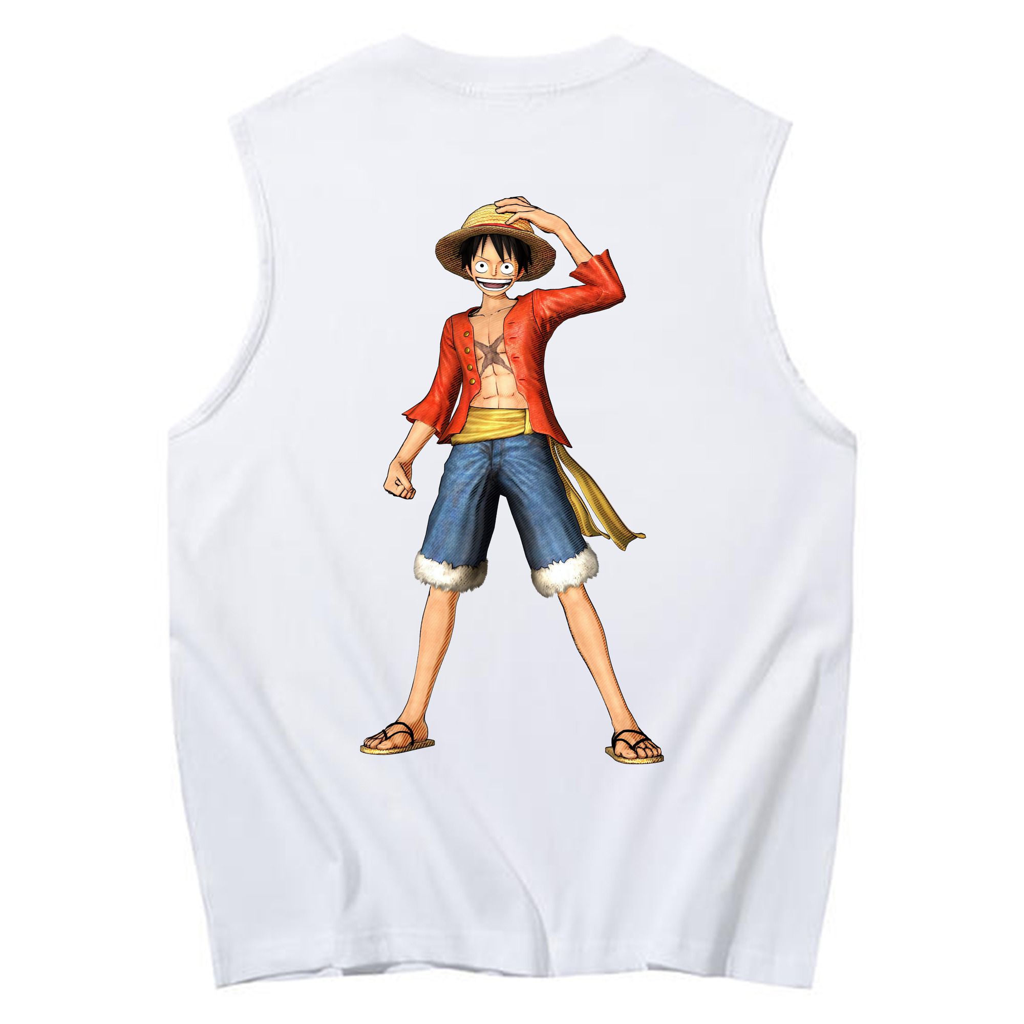 ワンピース モンキー・D・ルフィ ONE PIECE Monkey D. Luffy コットン100％タンクトップ（背面プリント）