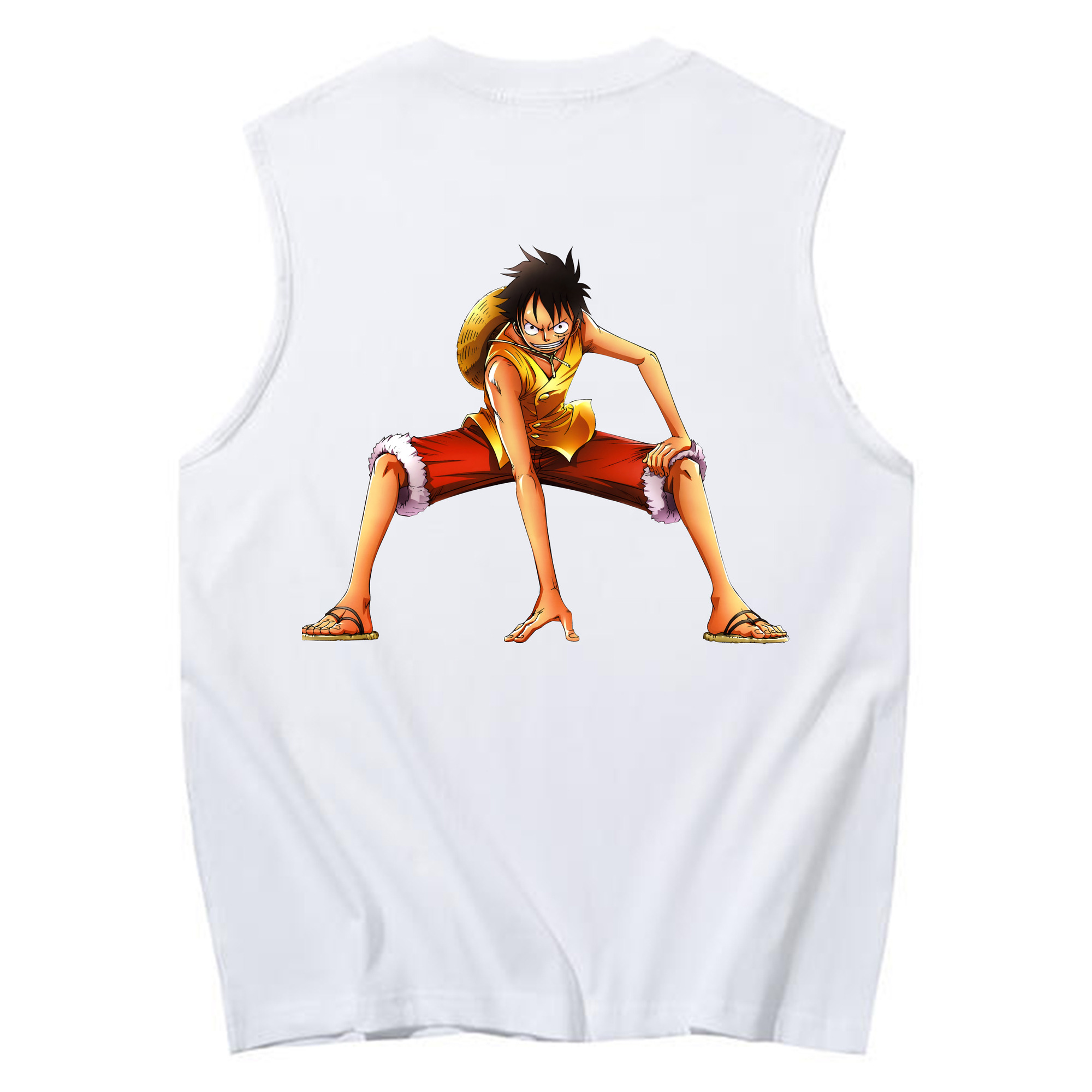 ワンピース モンキー・D・ルフィ ONE PIECE Monkey D. Luffy コットン100％タンクトップ（背面プリント）