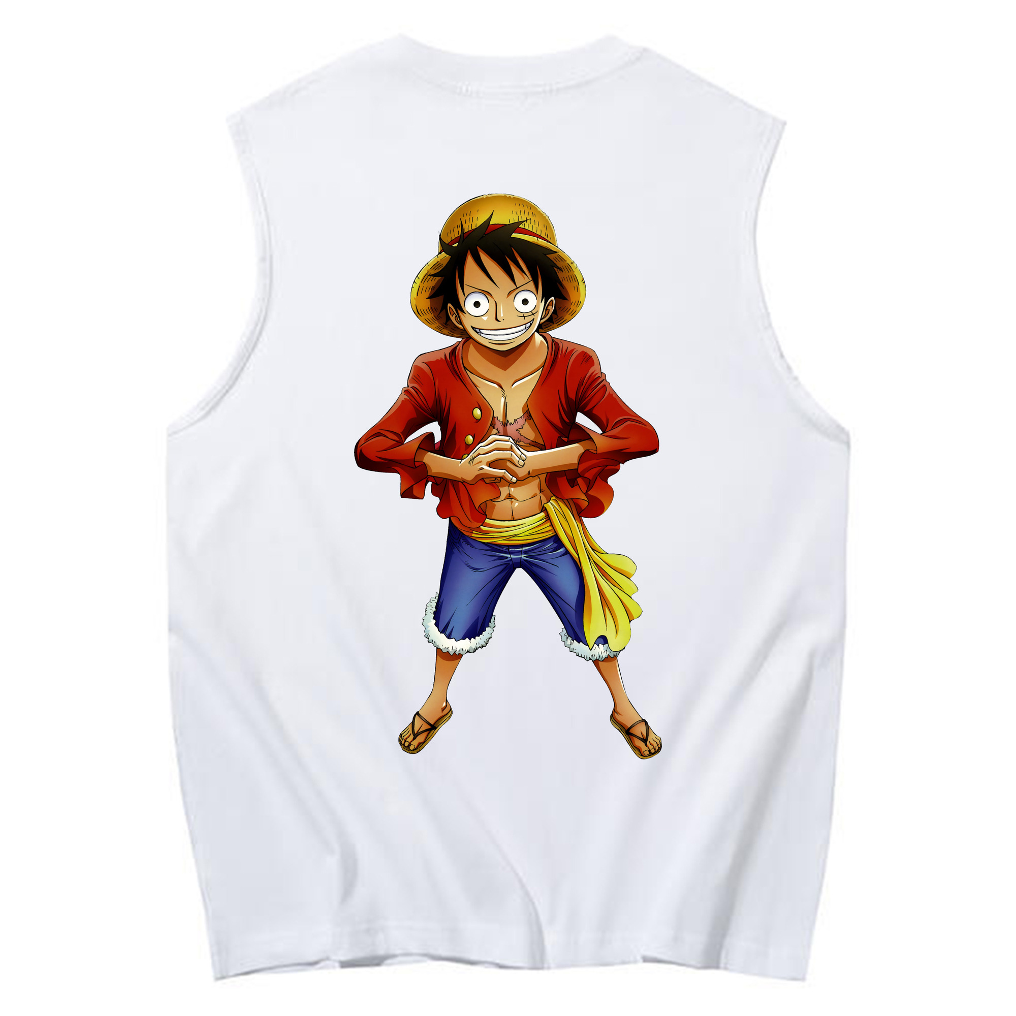 ワンピース モンキー・D・ルフィ ONE PIECE Monkey D. Luffy コットン100％タンクトップ（背面プリント）