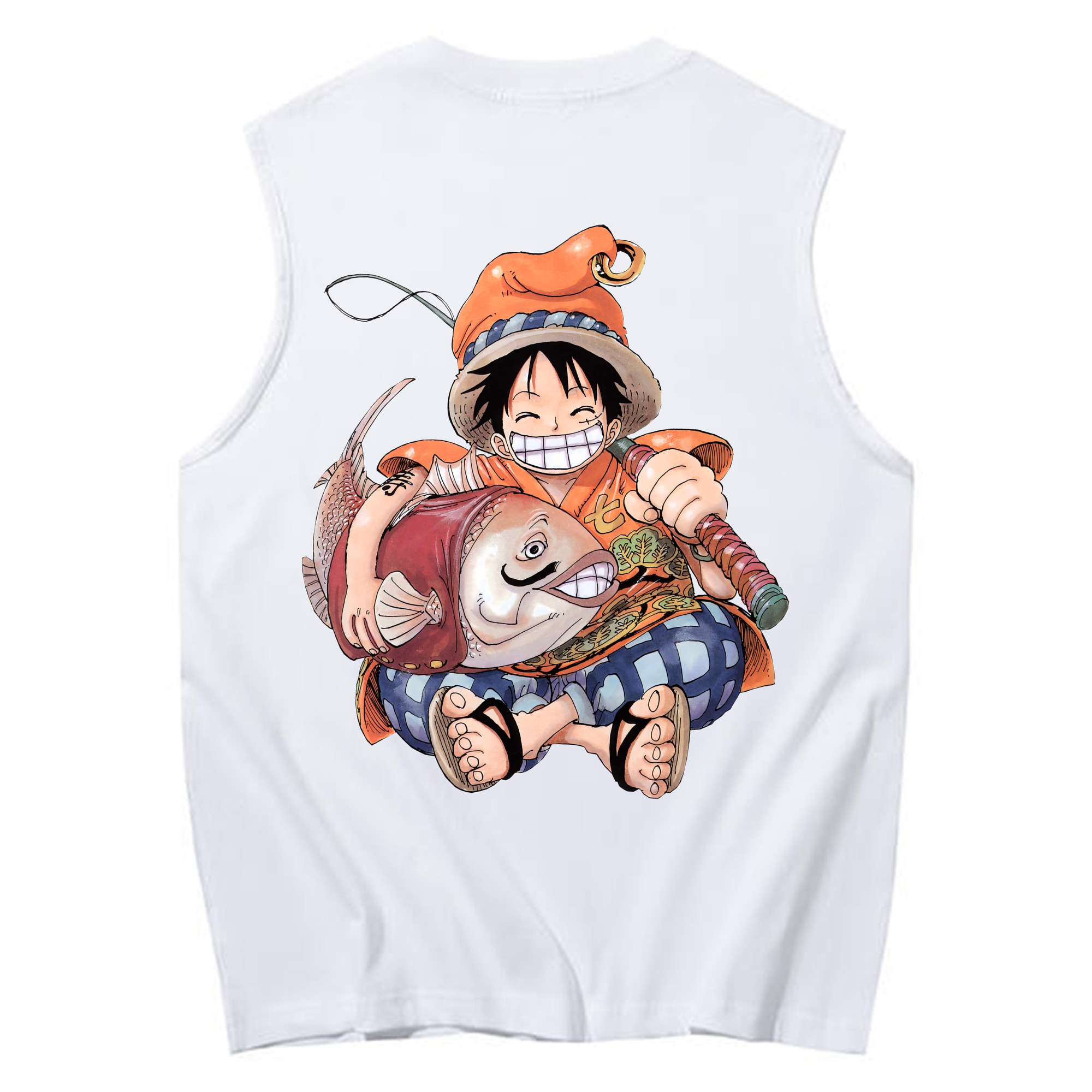 ワンピース モンキー・D・ルフィ ONE PIECE Monkey D. Luffy コットン100％タンクトップ（背面プリント）