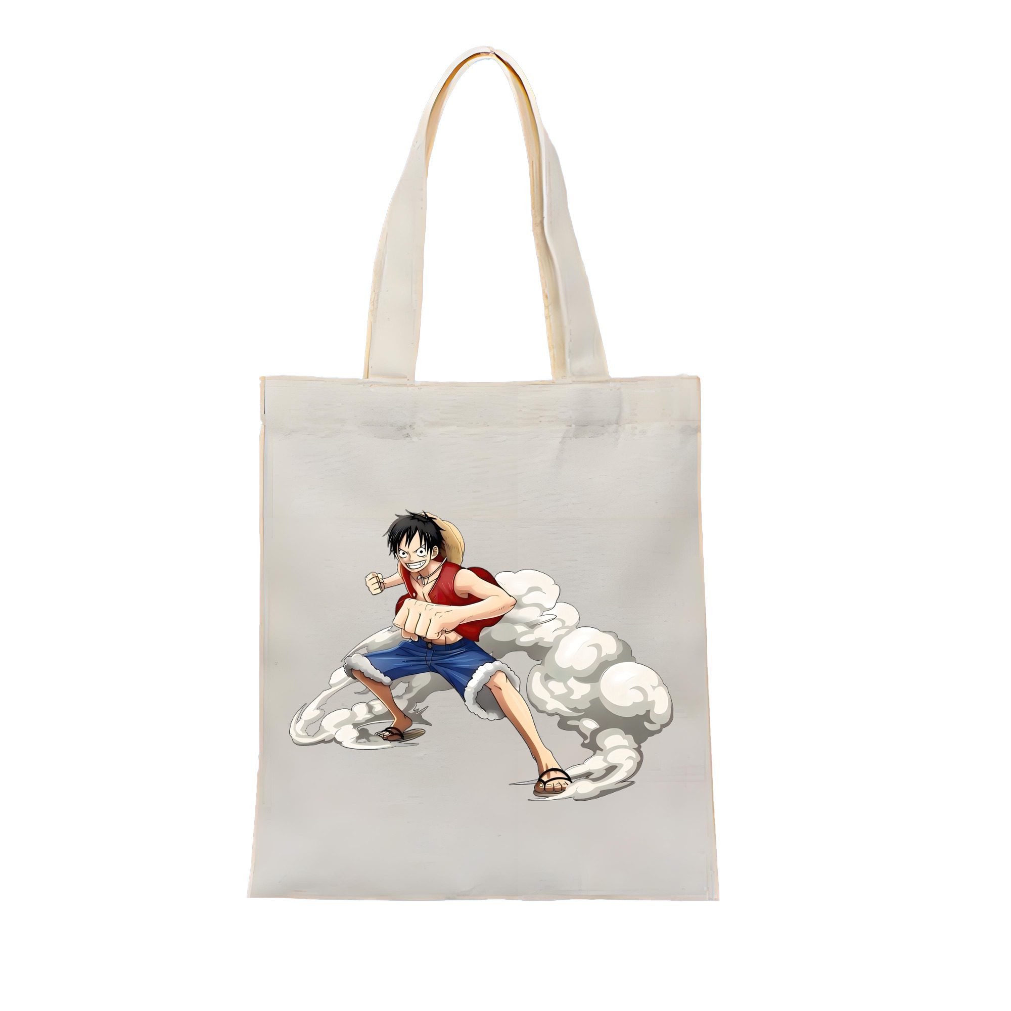 （画像用） ワンピース モンキー・D・ルフィ ONE PIECE Monkey D. Luffy 縦型キャンバス生地手提げバッグ　トートバッグ