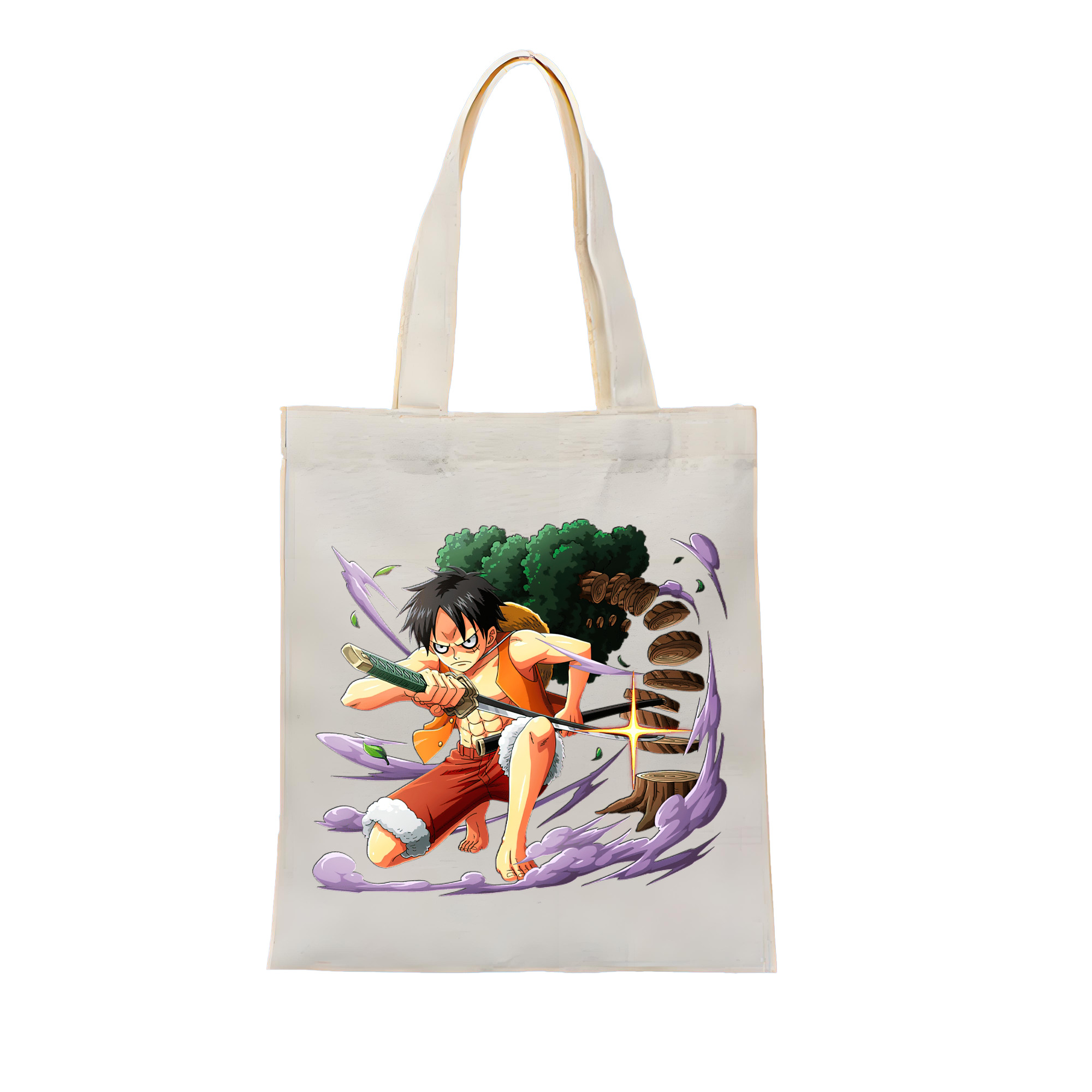 ワンピース モンキー・D・ルフィ ONE PIECE Monkey D. Luffy 縦型キャンバス生地手提げバッグ　トートバッグ
