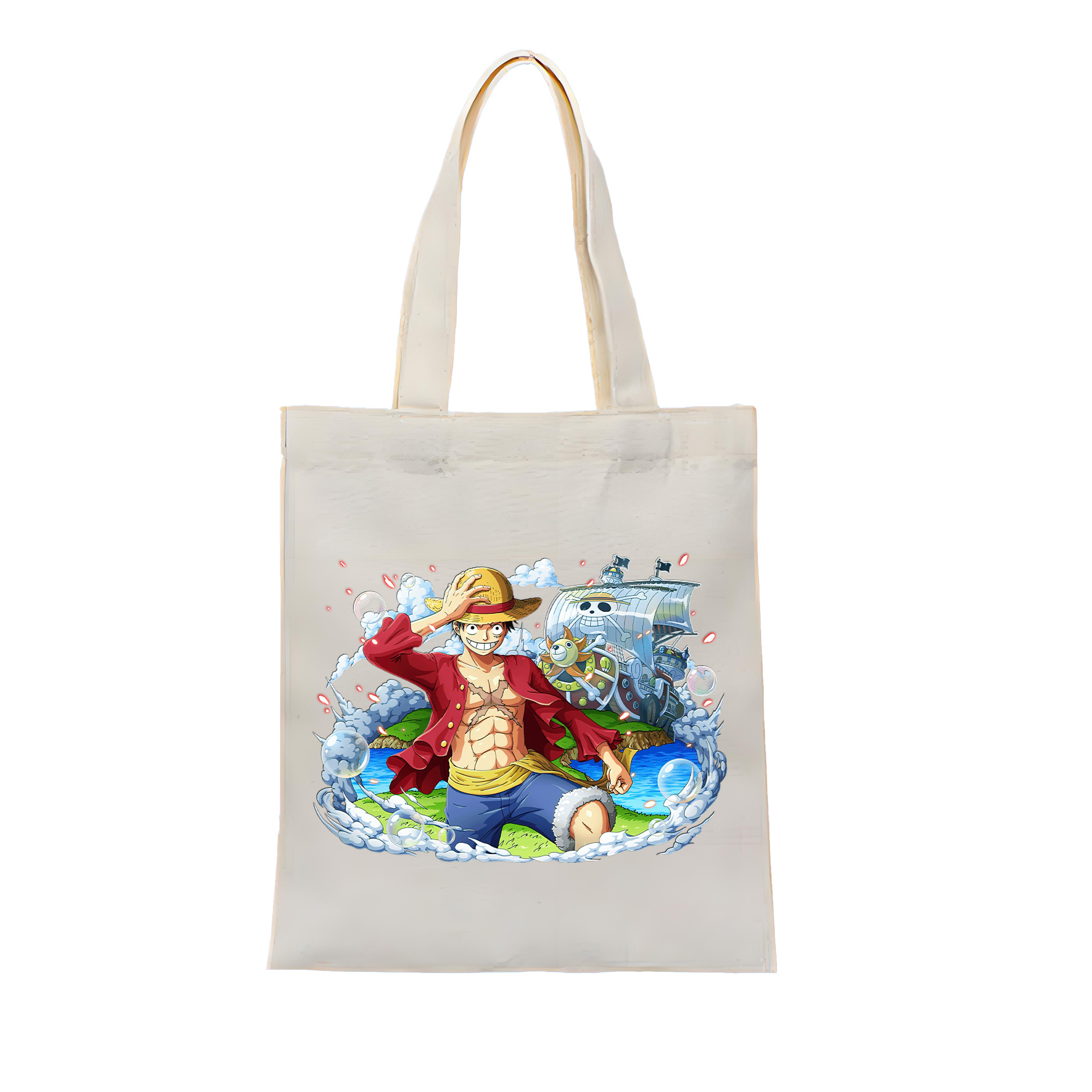 ワンピース モンキー・D・ルフィ ONE PIECE Monkey D. Luffy 縦型キャンバス生地手提げバッグ　トートバッグ