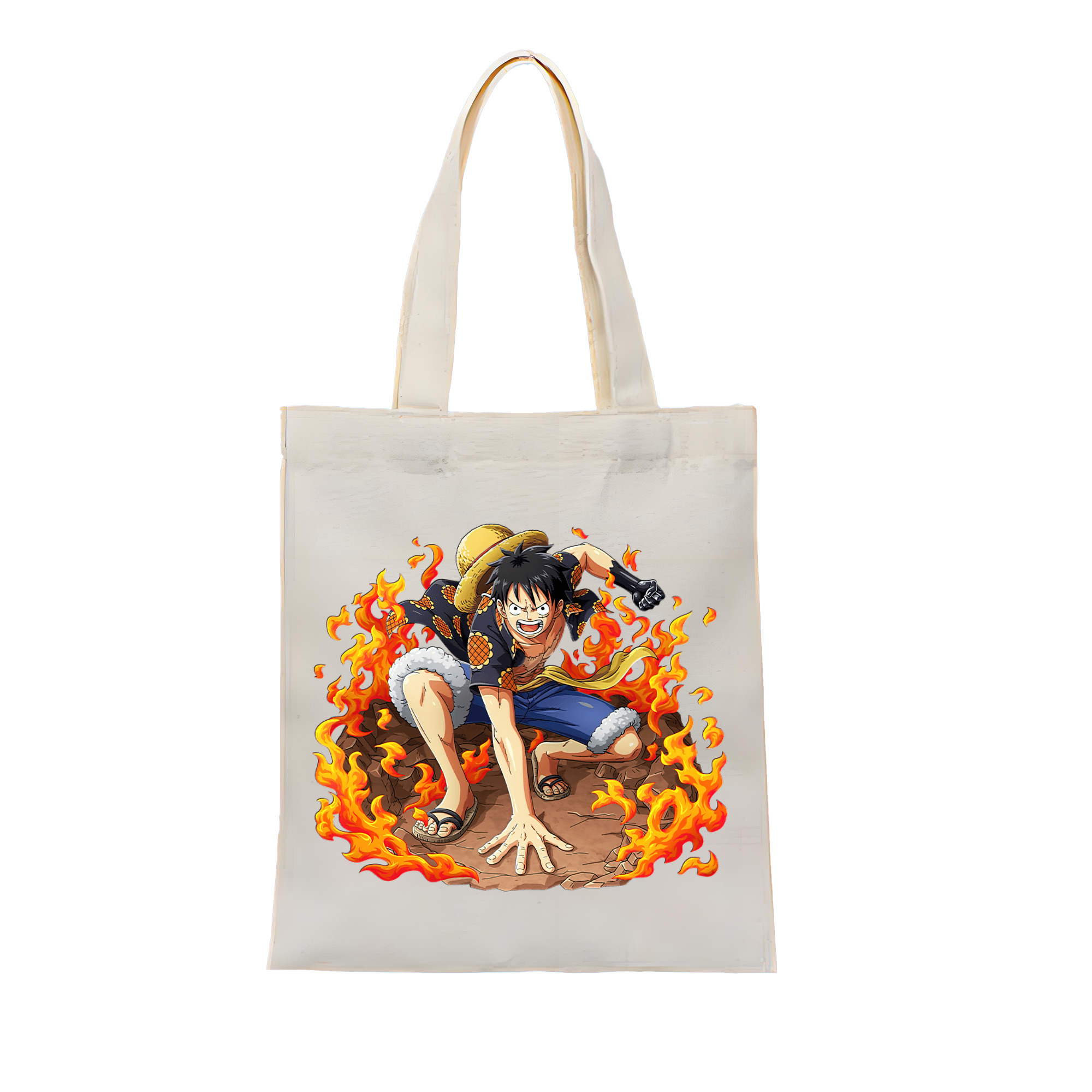 ワンピース モンキー・D・ルフィ ONE PIECE Monkey D. Luffy 縦型キャンバス生地手提げバッグ　トートバッグ
