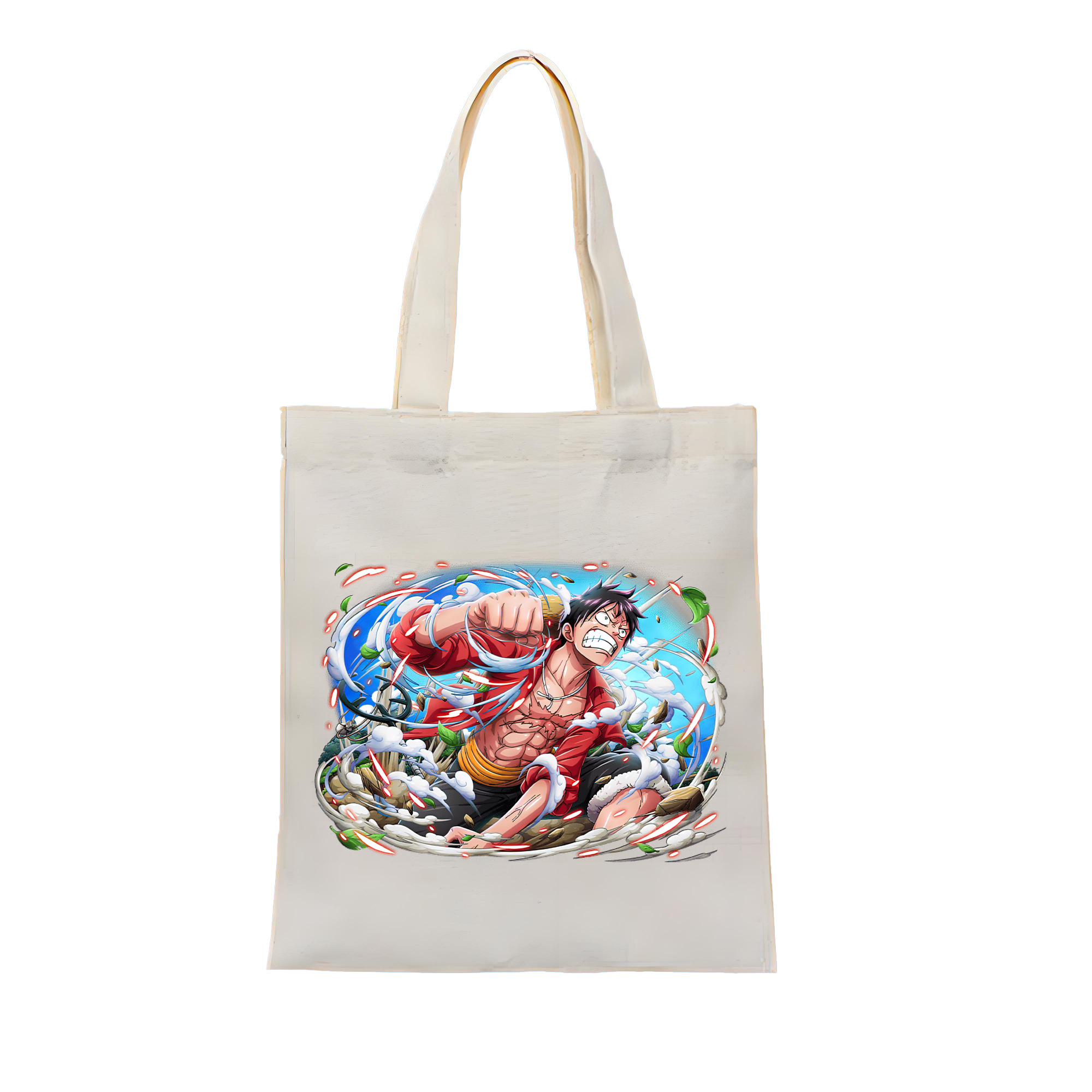 ワンピース モンキー・D・ルフィ ONE PIECE Monkey D. Luffy 縦型キャンバス生地手提げバッグ　トートバッグ