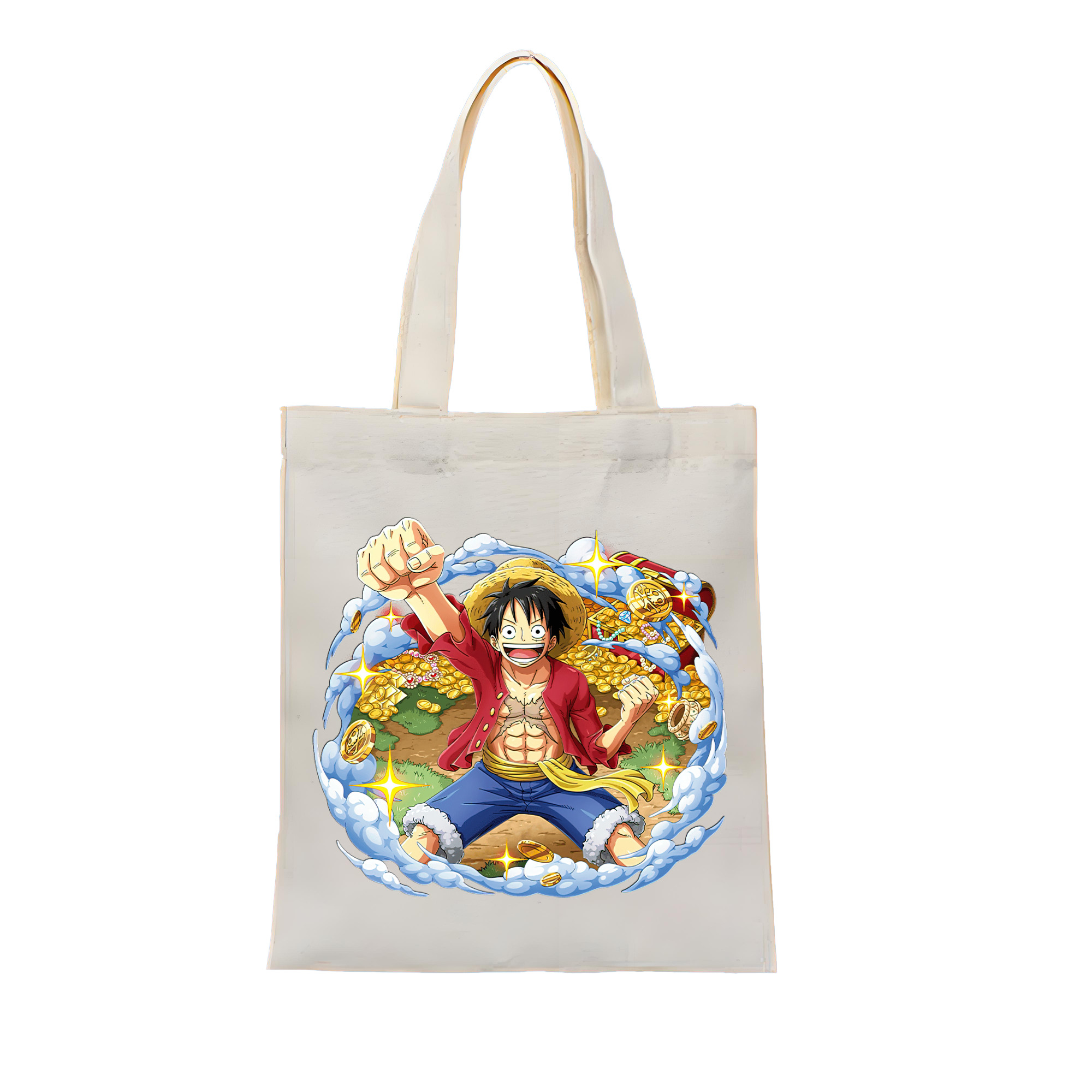 ワンピース モンキー・D・ルフィ ONE PIECE Monkey D. Luffy 縦型キャンバス生地手提げバッグ　トートバッグ