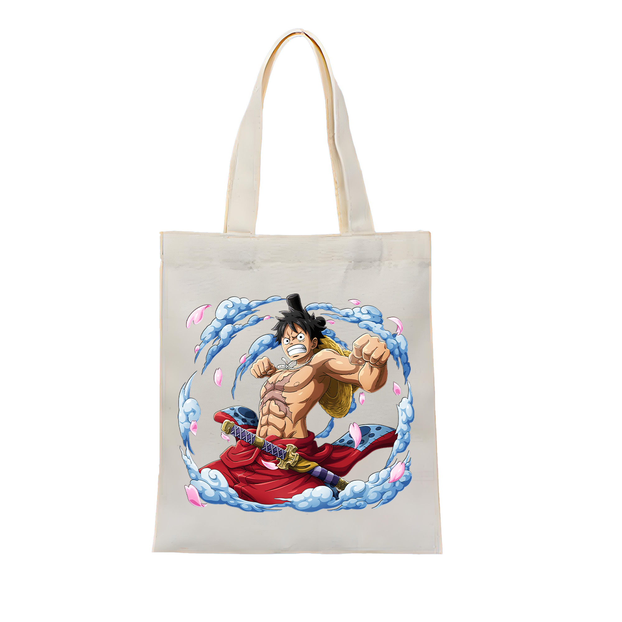 ワンピース モンキー・D・ルフィ ONE PIECE Monkey D. Luffy 縦型キャンバス生地手提げバッグ　トートバッグ