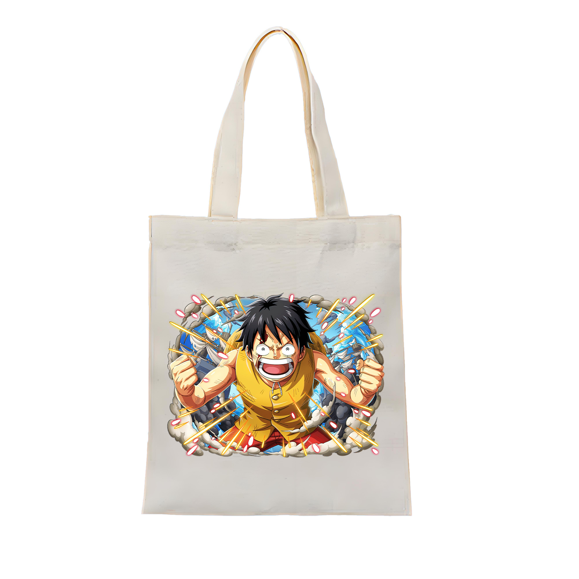ワンピース モンキー・D・ルフィ ONE PIECE Monkey D. Luffy 縦型キャンバス生地手提げバッグ　トートバッグ