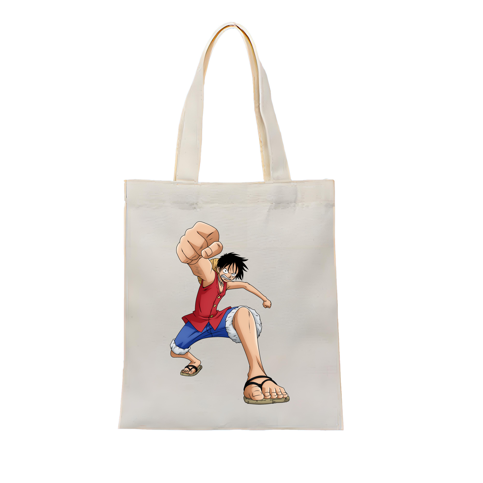 ワンピース モンキー・D・ルフィ ONE PIECE Monkey D. Luffy 縦型キャンバス生地手提げバッグ　トートバッグ