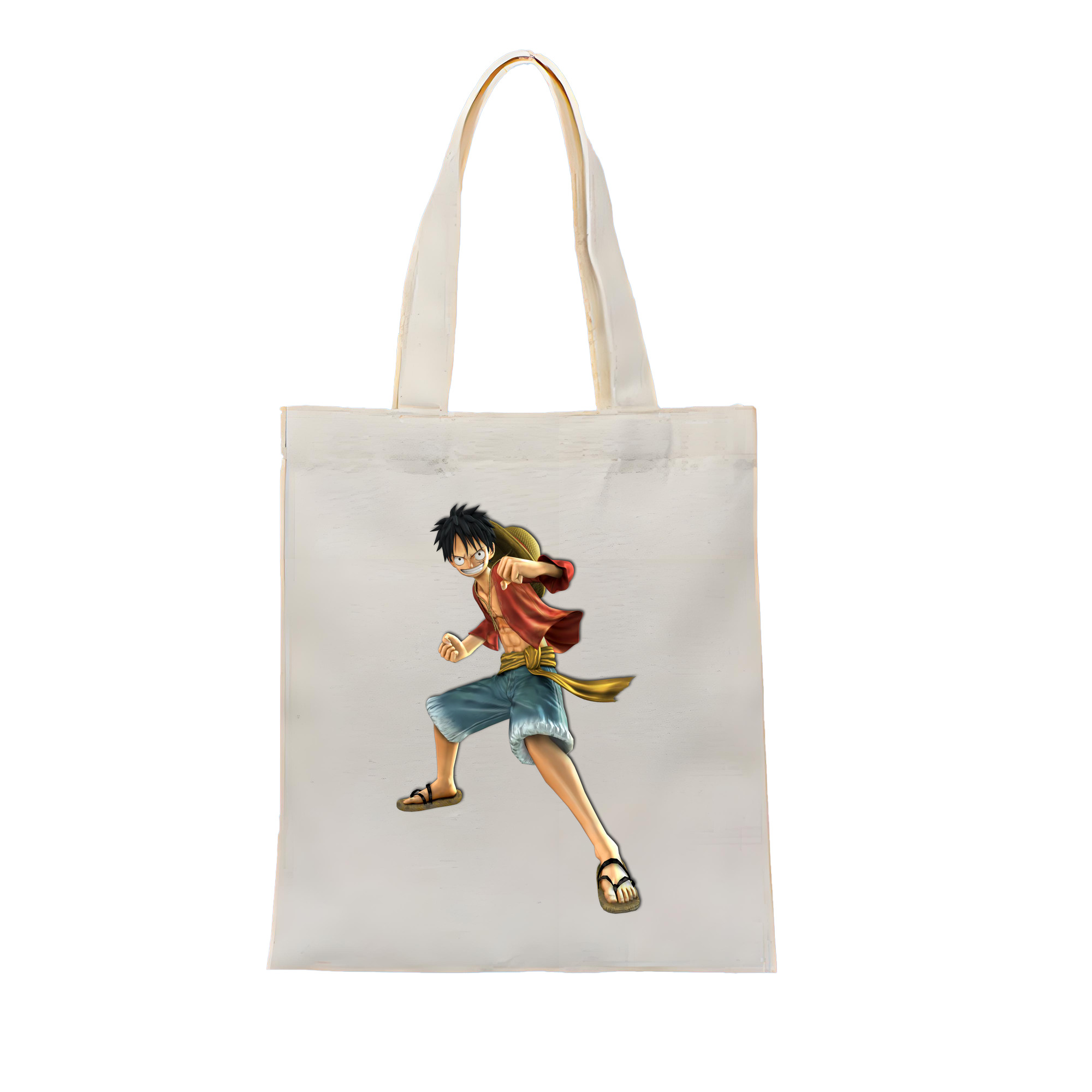 ワンピース モンキー・D・ルフィ ONE PIECE Monkey D. Luffy 縦型キャンバス生地手提げバッグ　トートバッグ