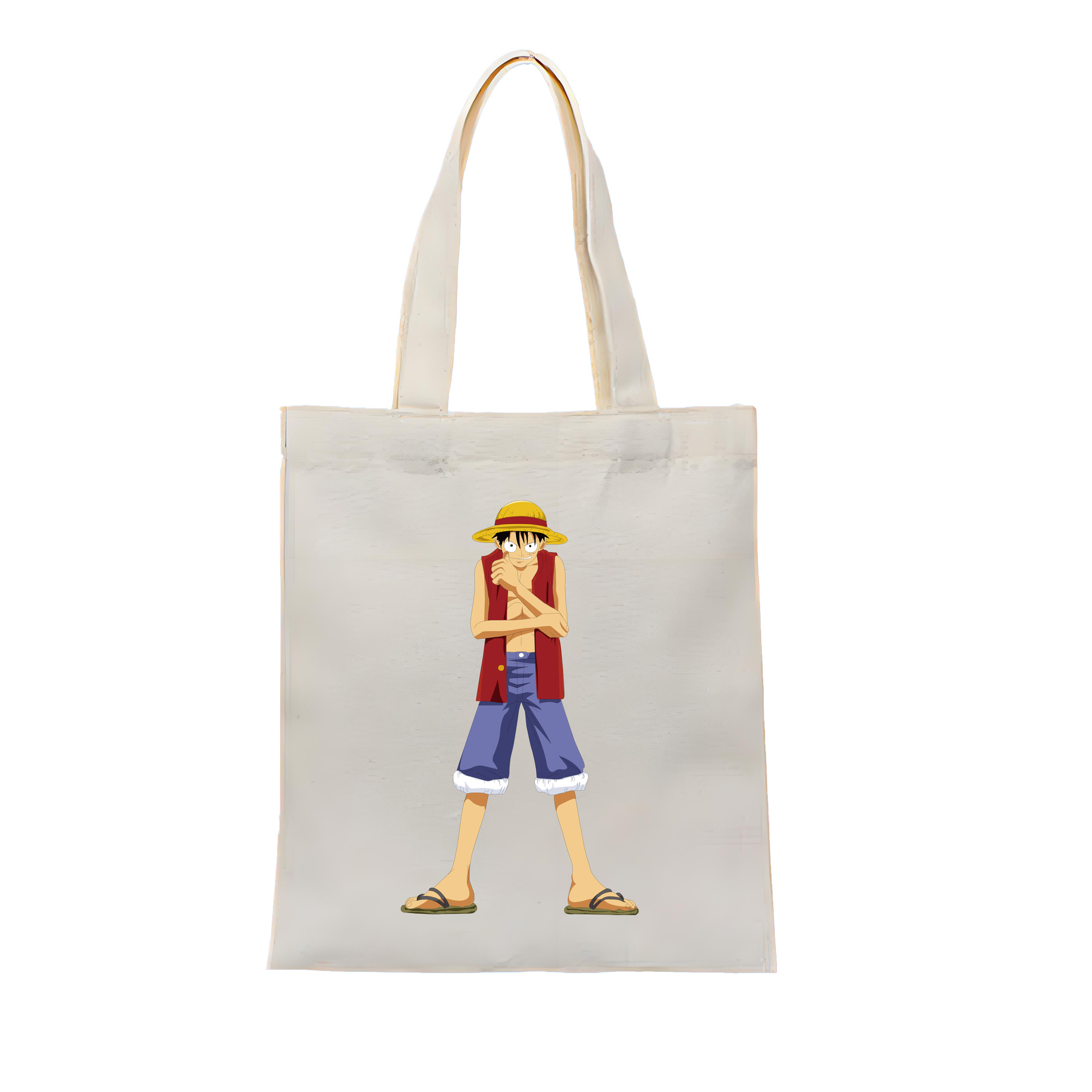 ワンピース モンキー・D・ルフィ ONE PIECE Monkey D. Luffy 縦型キャンバス生地手提げバッグ　トートバッグ