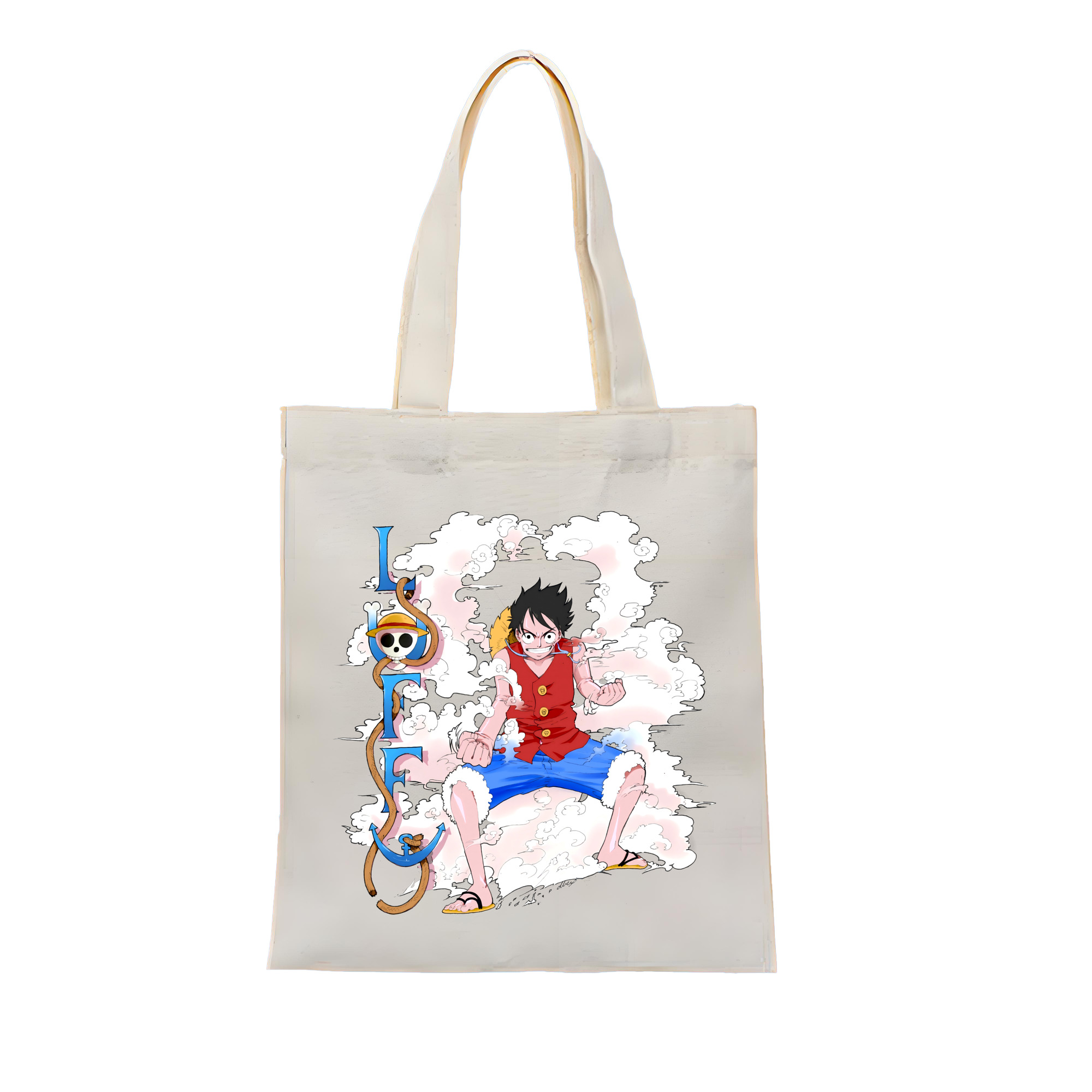 ワンピース モンキー・D・ルフィ ONE PIECE Monkey D. Luffy 縦型キャンバス生地手提げバッグ　トートバッグ