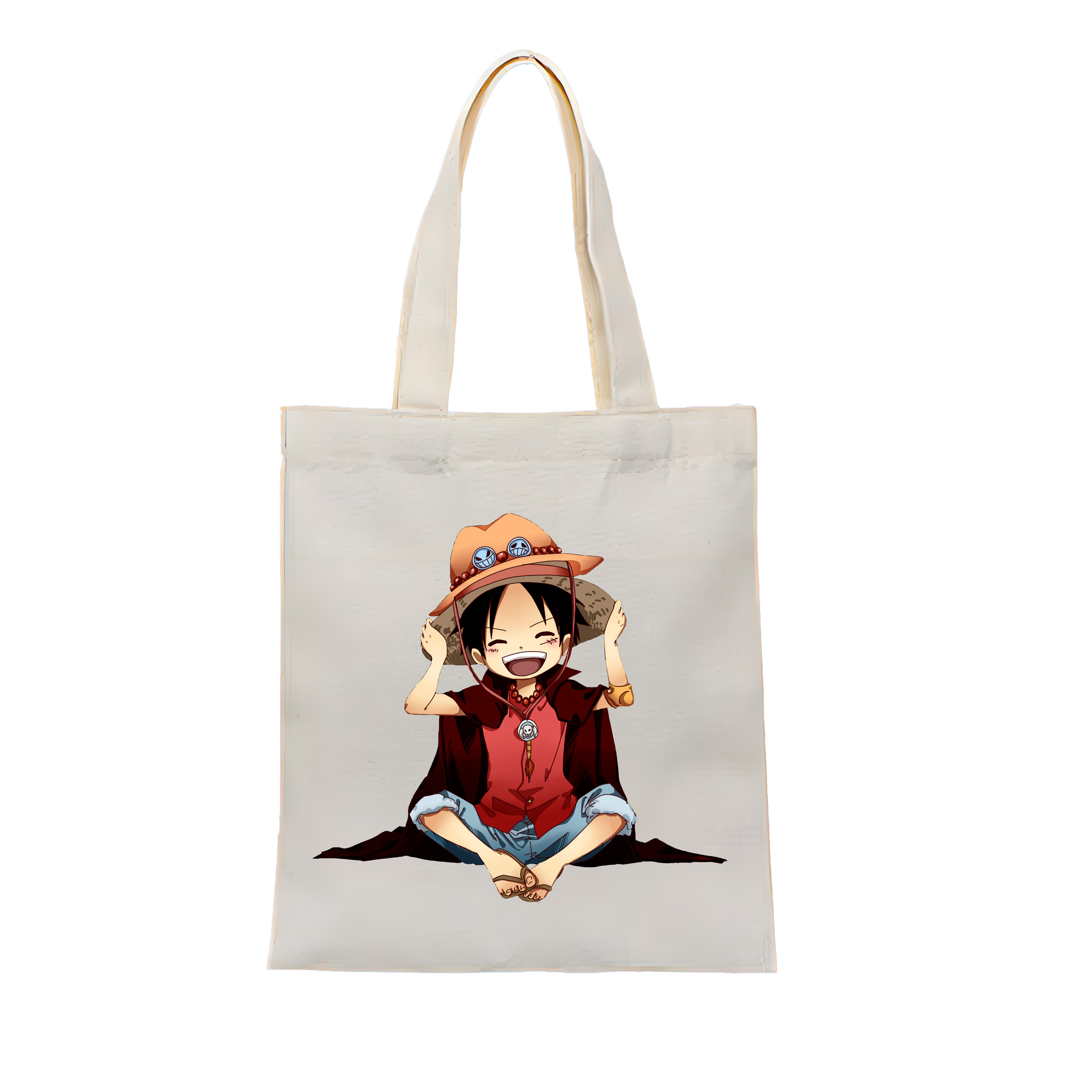 ワンピース モンキー・D・ルフィ ONE PIECE Monkey D. Luffy 縦型キャンバス生地手提げバッグ　トートバッグ