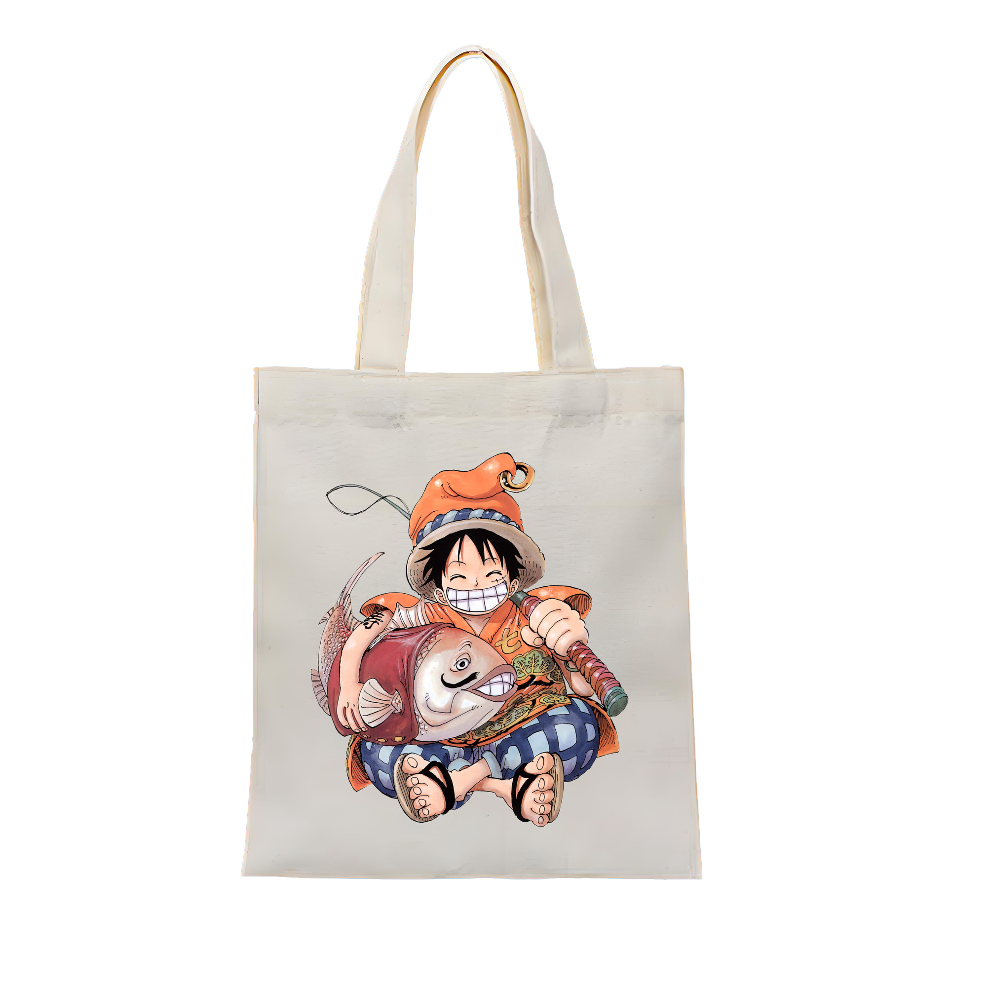 ワンピース モンキー・D・ルフィ ONE PIECE Monkey D. Luffy 縦型キャンバス生地手提げバッグ　トートバッグ