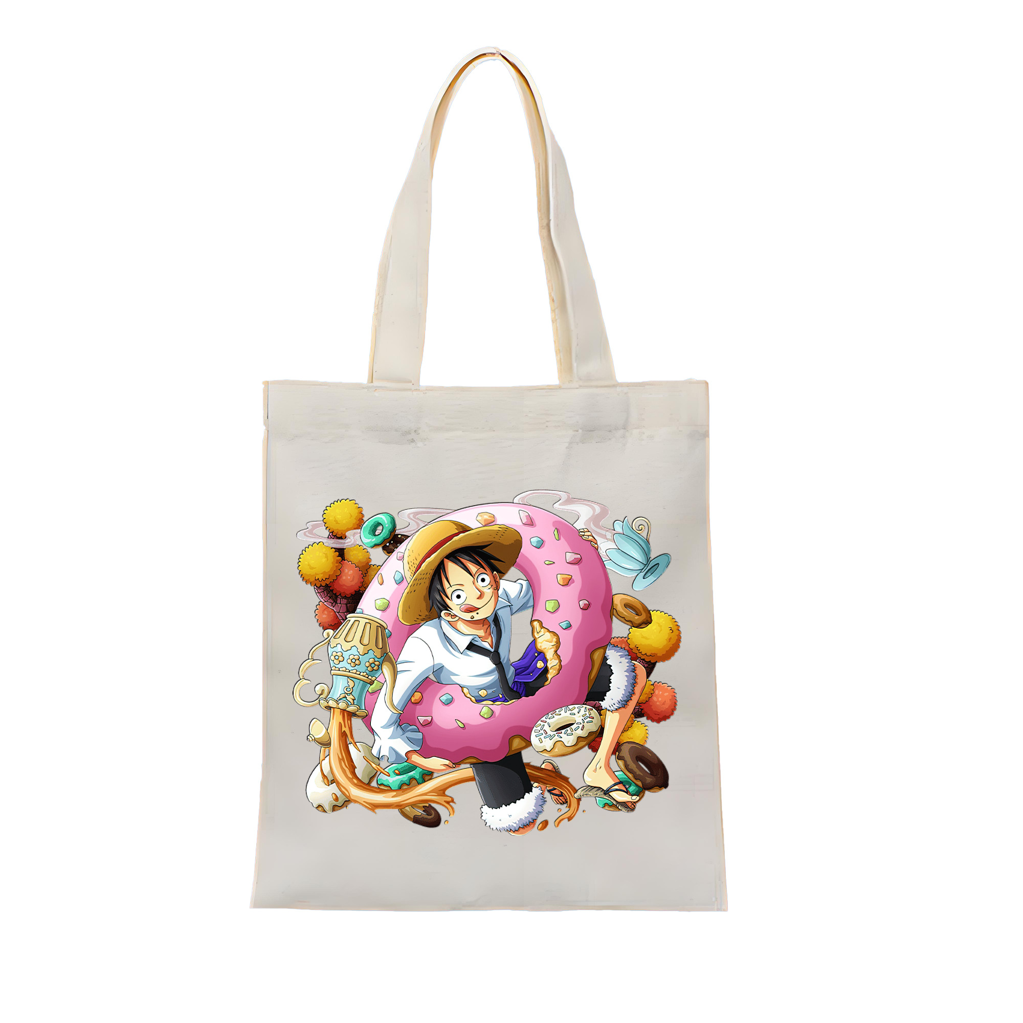ワンピース モンキー・D・ルフィ ONE PIECE Monkey D. Luffy 縦型キャンバス生地手提げバッグ　トートバッグ