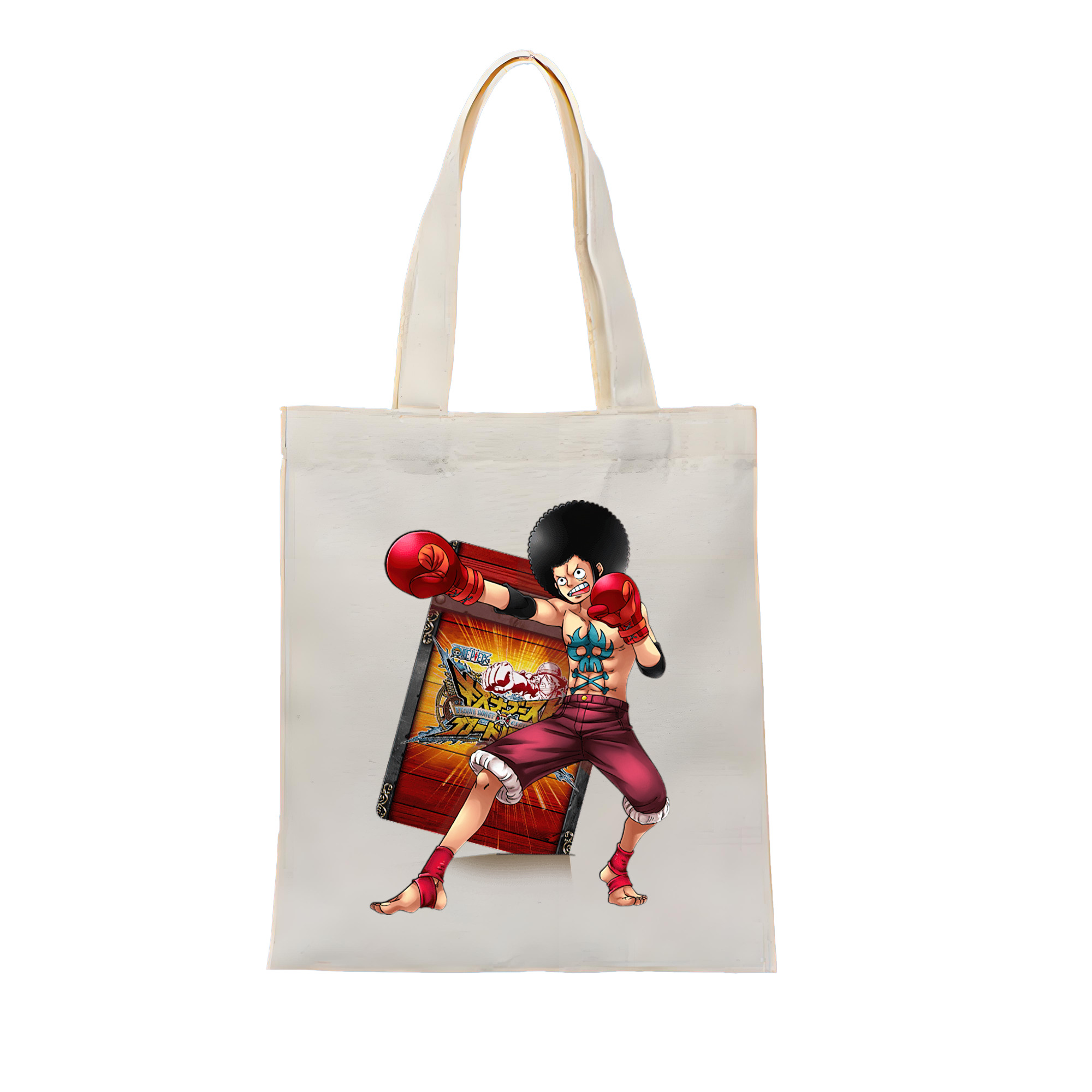 ワンピース モンキー・D・ルフィ ONE PIECE Monkey D. Luffy 縦型キャンバス生地手提げバッグ　トートバッグ