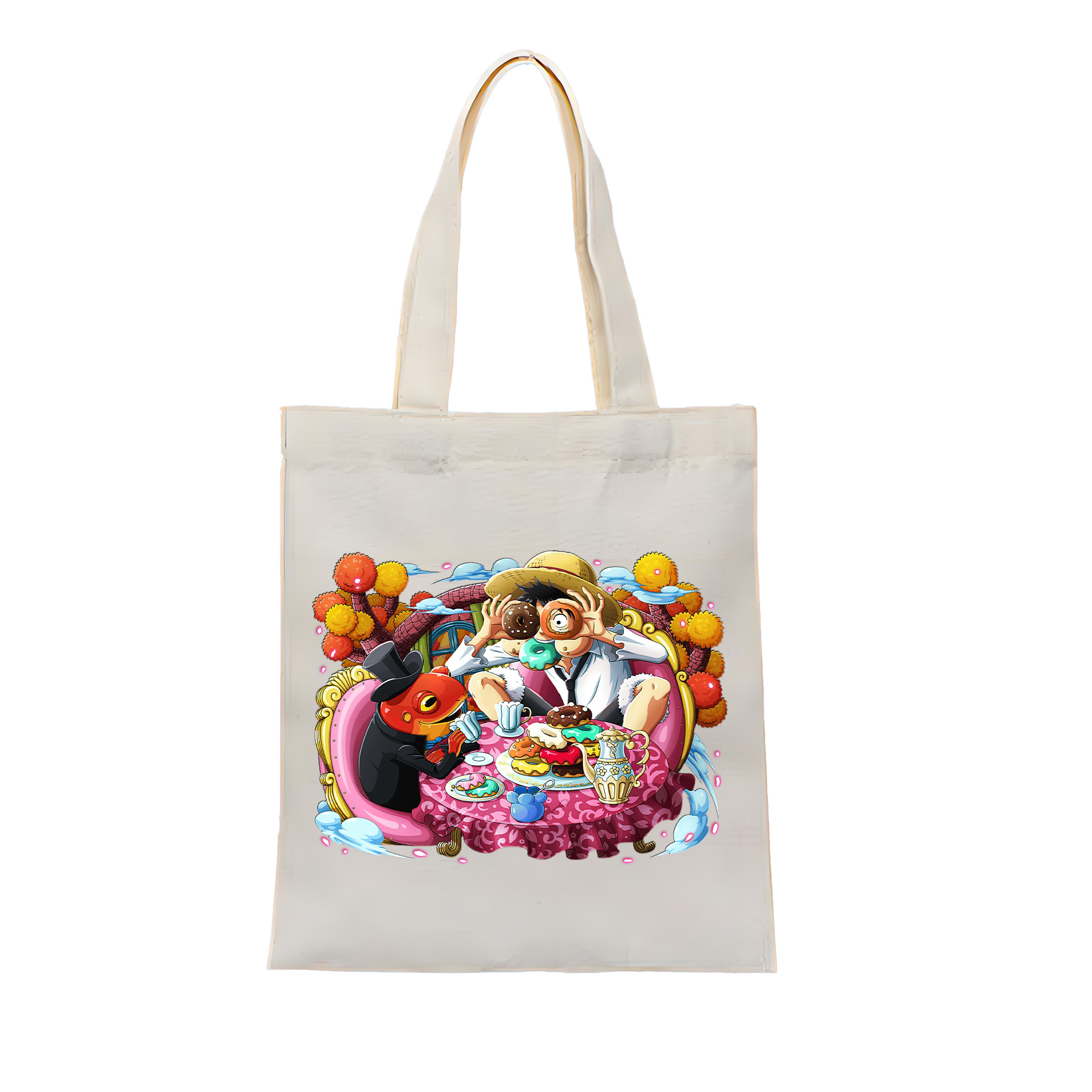 ワンピース モンキー・D・ルフィ ONE PIECE Monkey D. Luffy 縦型キャンバス生地手提げバッグ　トートバッグ
