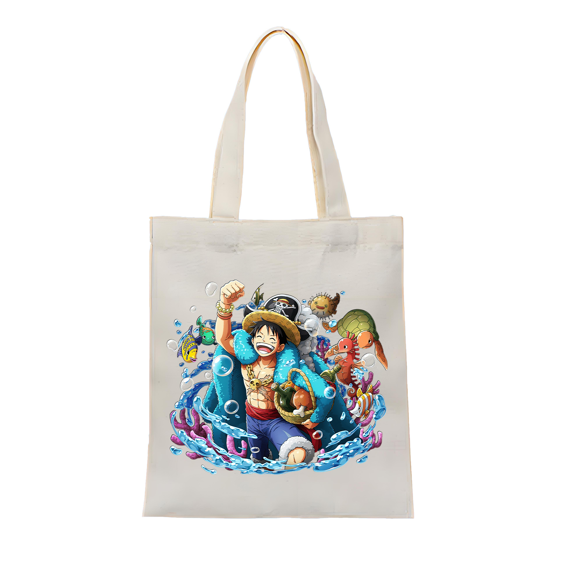 ワンピース モンキー・D・ルフィ ONE PIECE Monkey D. Luffy 縦型キャンバス生地手提げバッグ　トートバッグ