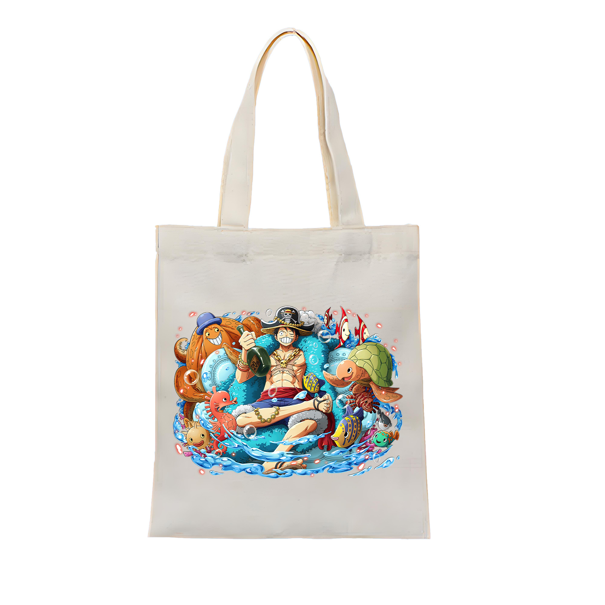 ワンピース モンキー・D・ルフィ ONE PIECE Monkey D. Luffy 縦型キャンバス生地手提げバッグ　トートバッグ