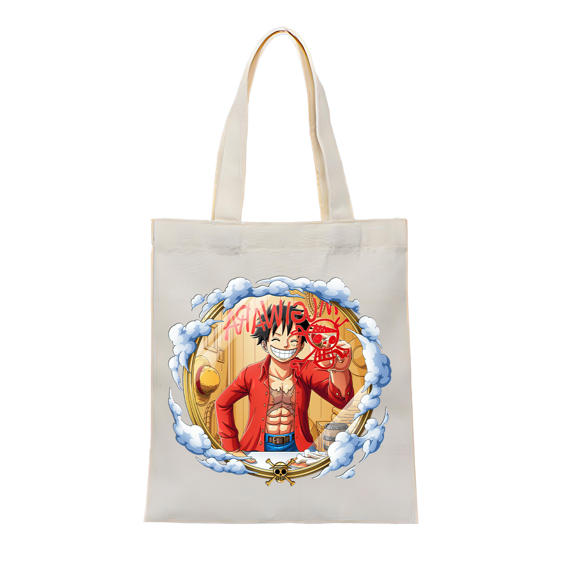 ワンピース モンキー・D・ルフィ ONE PIECE Monkey D. Luffy 縦型キャンバス生地手提げバッグ　トートバッグ
