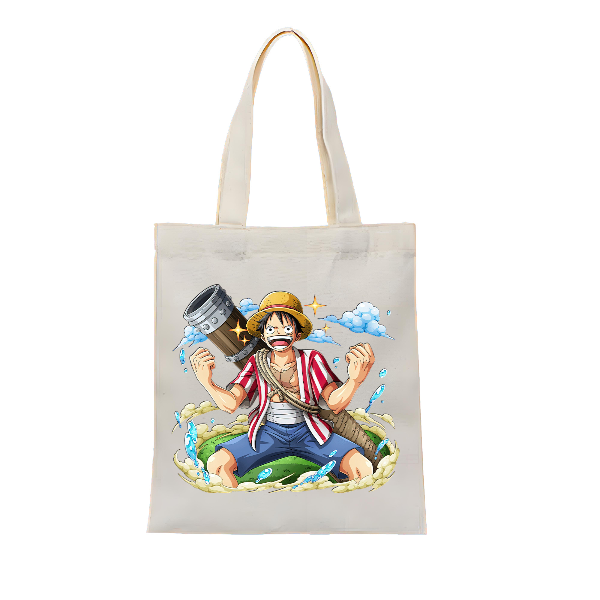 ワンピース モンキー・D・ルフィ ONE PIECE Monkey D. Luffy 縦型キャンバス生地手提げバッグ　トートバッグ