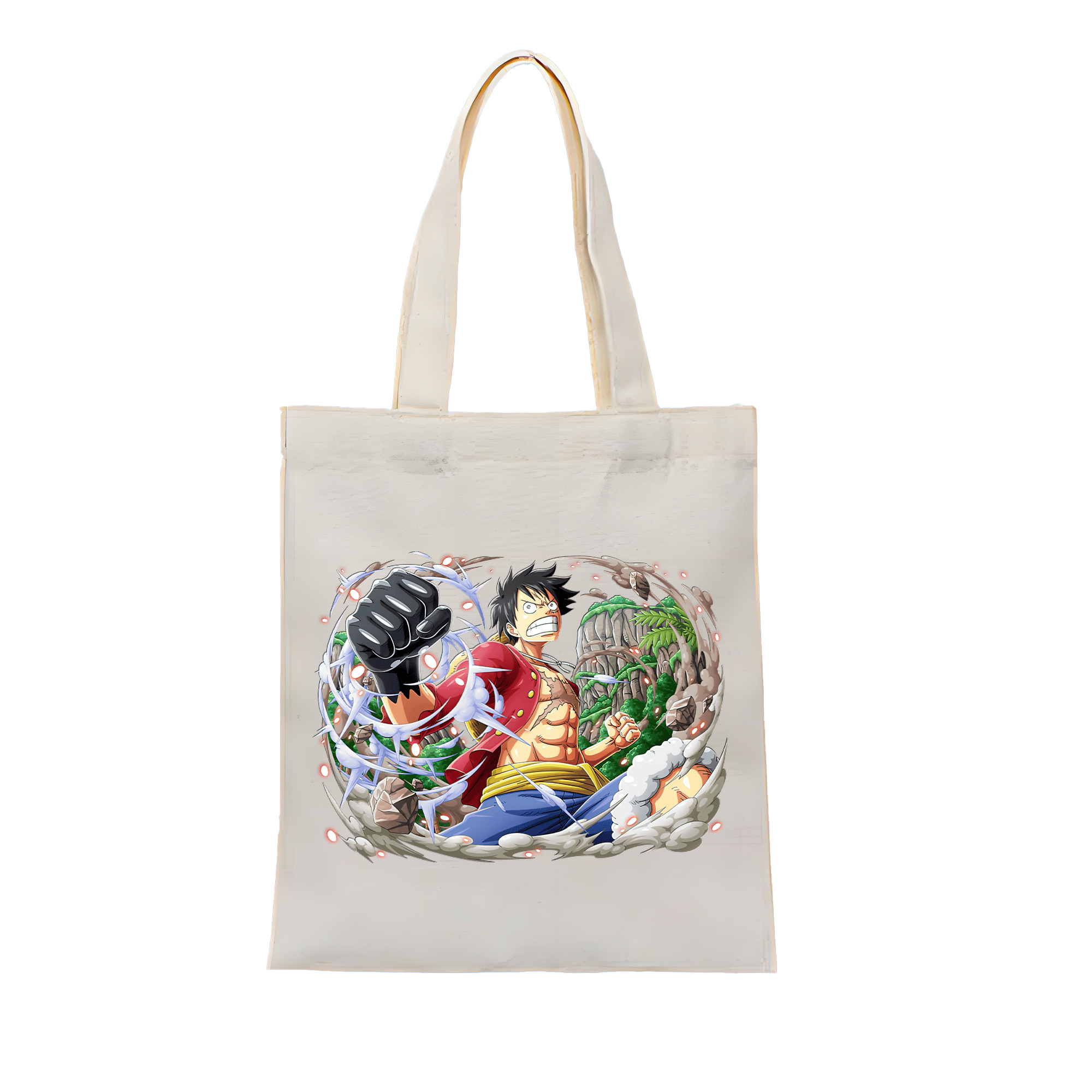 ワンピース モンキー・D・ルフィ ONE PIECE Monkey D. Luffy 縦型キャンバス生地手提げバッグ　トートバッグ