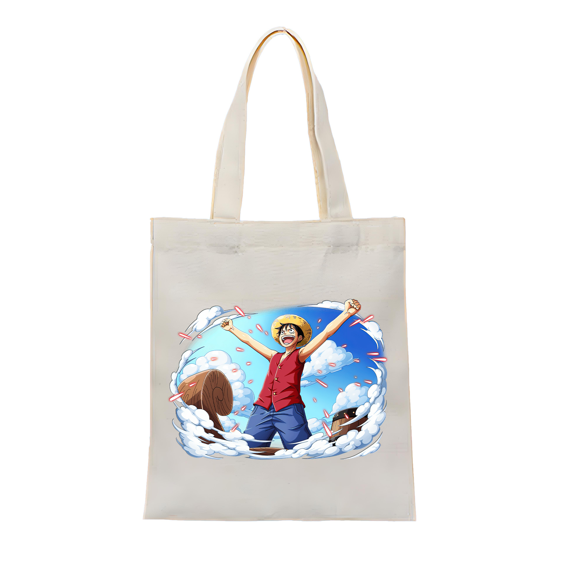 ワンピース モンキー・D・ルフィ ONE PIECE Monkey D. Luffy 縦型キャンバス生地手提げバッグ　トートバッグ