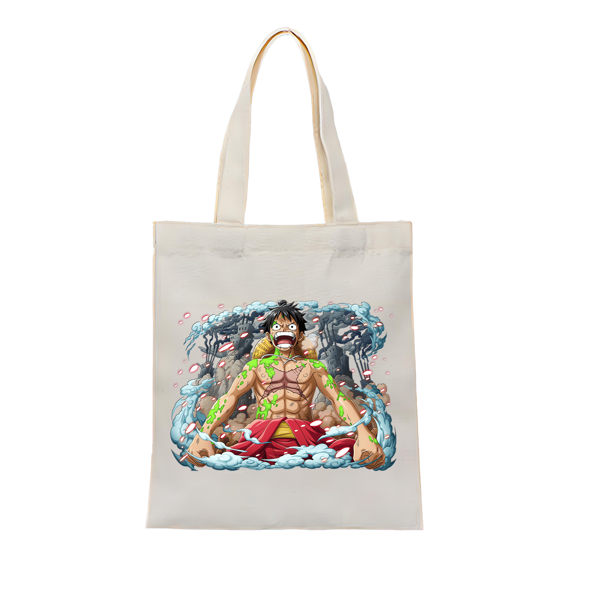 ワンピース モンキー・D・ルフィ ONE PIECE Monkey D. Luffy 縦型キャンバス生地手提げバッグ　トートバッグ