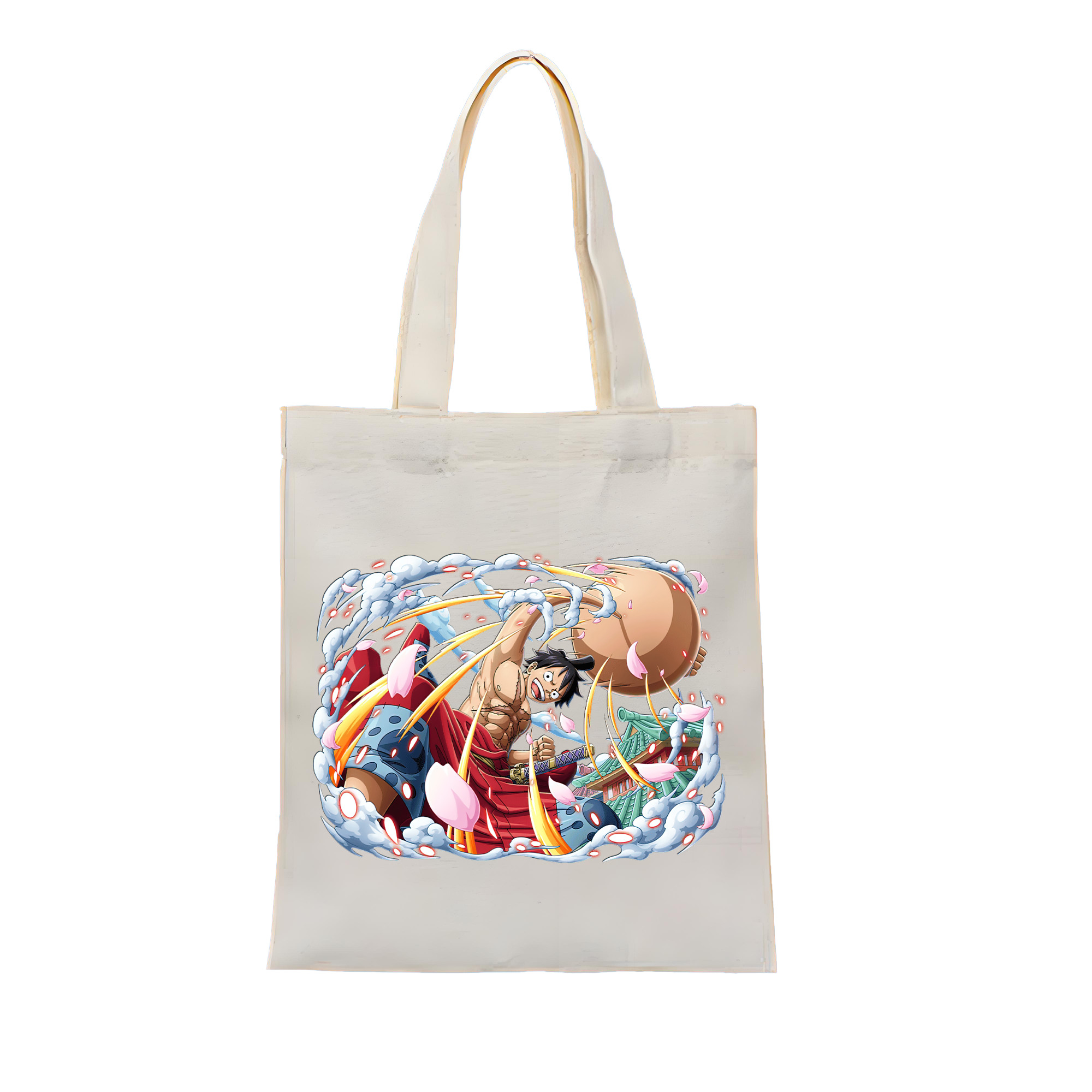 ワンピース モンキー・D・ルフィ ONE PIECE Monkey D. Luffy 縦型キャンバス生地手提げバッグ　トートバッグ