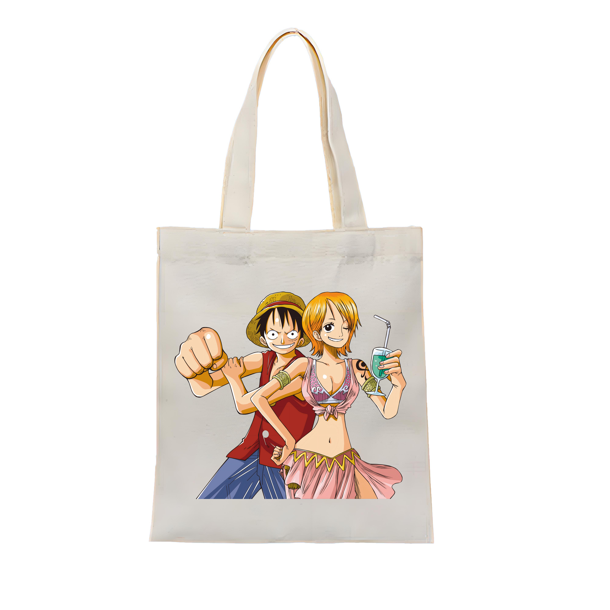 ワンピース モンキー・D・ルフィ ONE PIECE Monkey D. Luffy 縦型キャンバス生地手提げバッグ　トートバッグ
