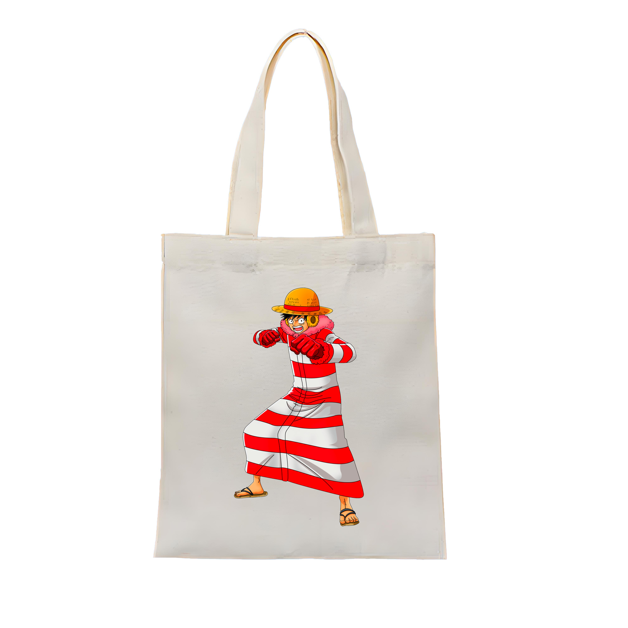 ワンピース モンキー・D・ルフィ ONE PIECE Monkey D. Luffy 縦型キャンバス生地手提げバッグ　トートバッグ