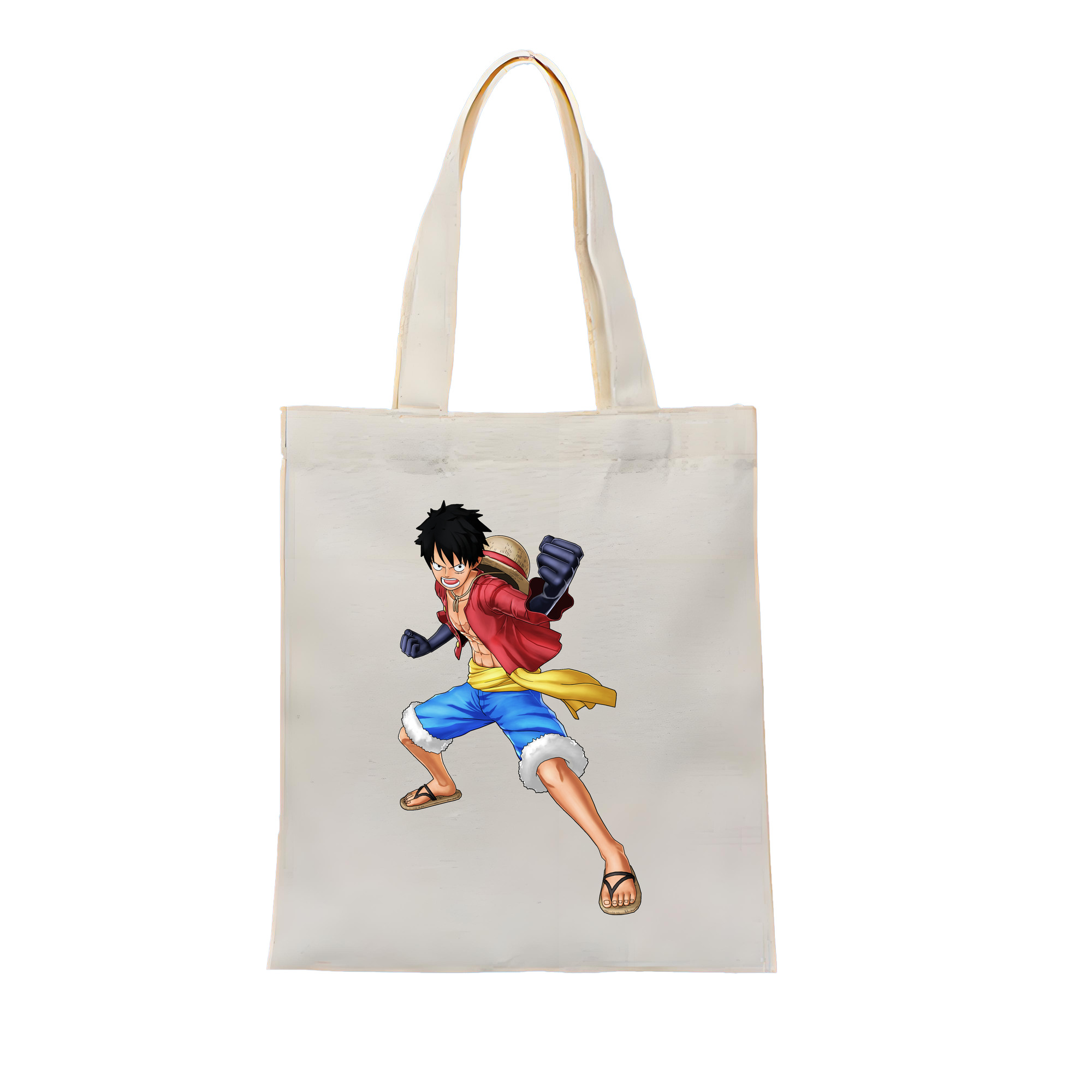 ワンピース モンキー・D・ルフィ ONE PIECE Monkey D. Luffy 縦型キャンバス生地手提げバッグ　トートバッグ