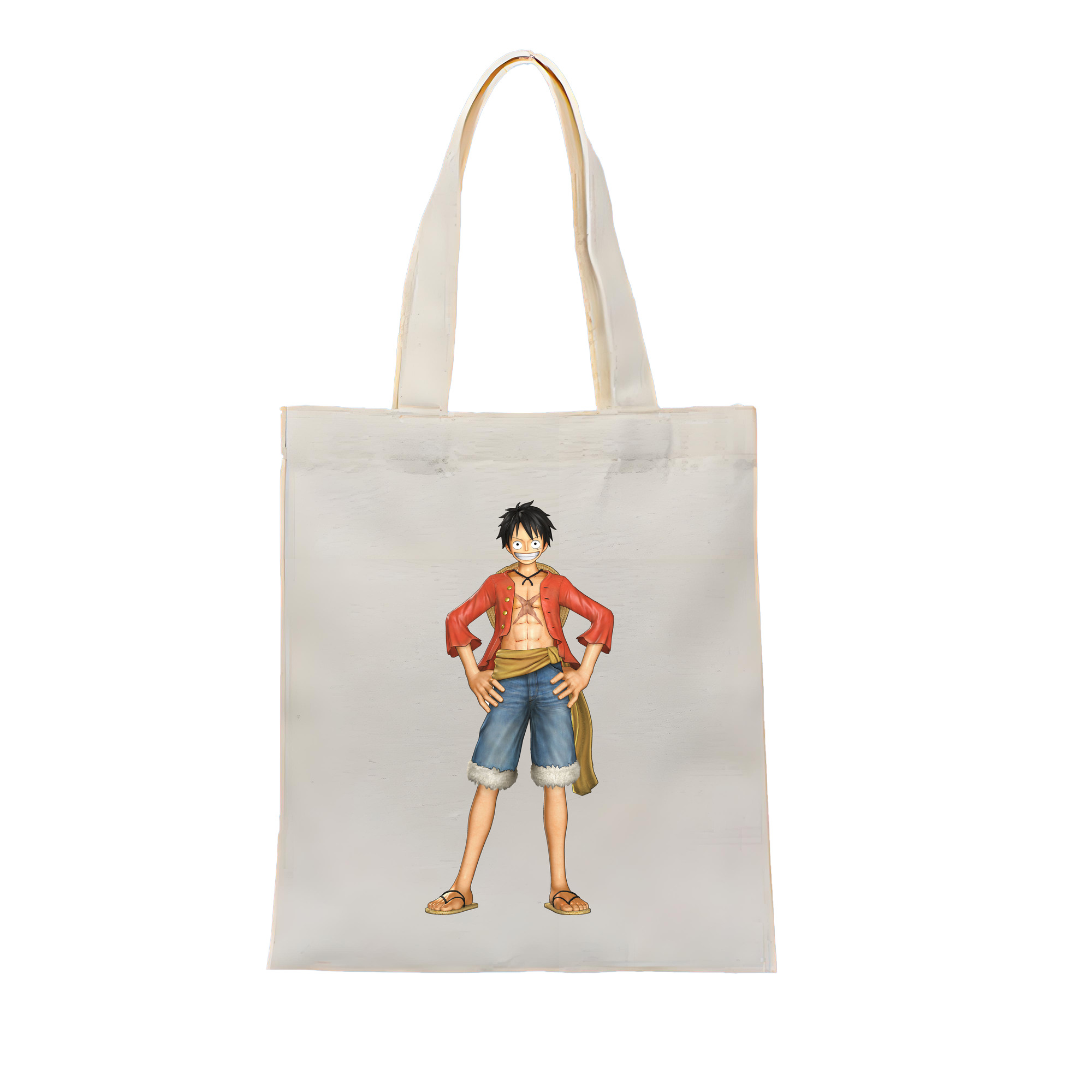 ワンピース モンキー・D・ルフィ ONE PIECE Monkey D. Luffy 縦型キャンバス生地手提げバッグ　トートバッグ