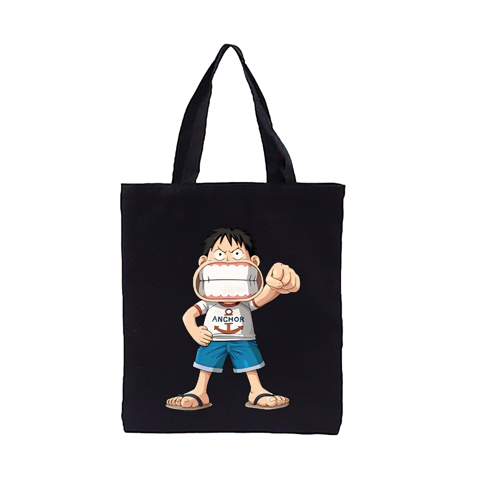 （画像用） ワンピース モンキー・D・ルフィ ONE PIECE Monkey D. Luffy 縦型キャンバス生地手提げバッグ　トートバッグ
