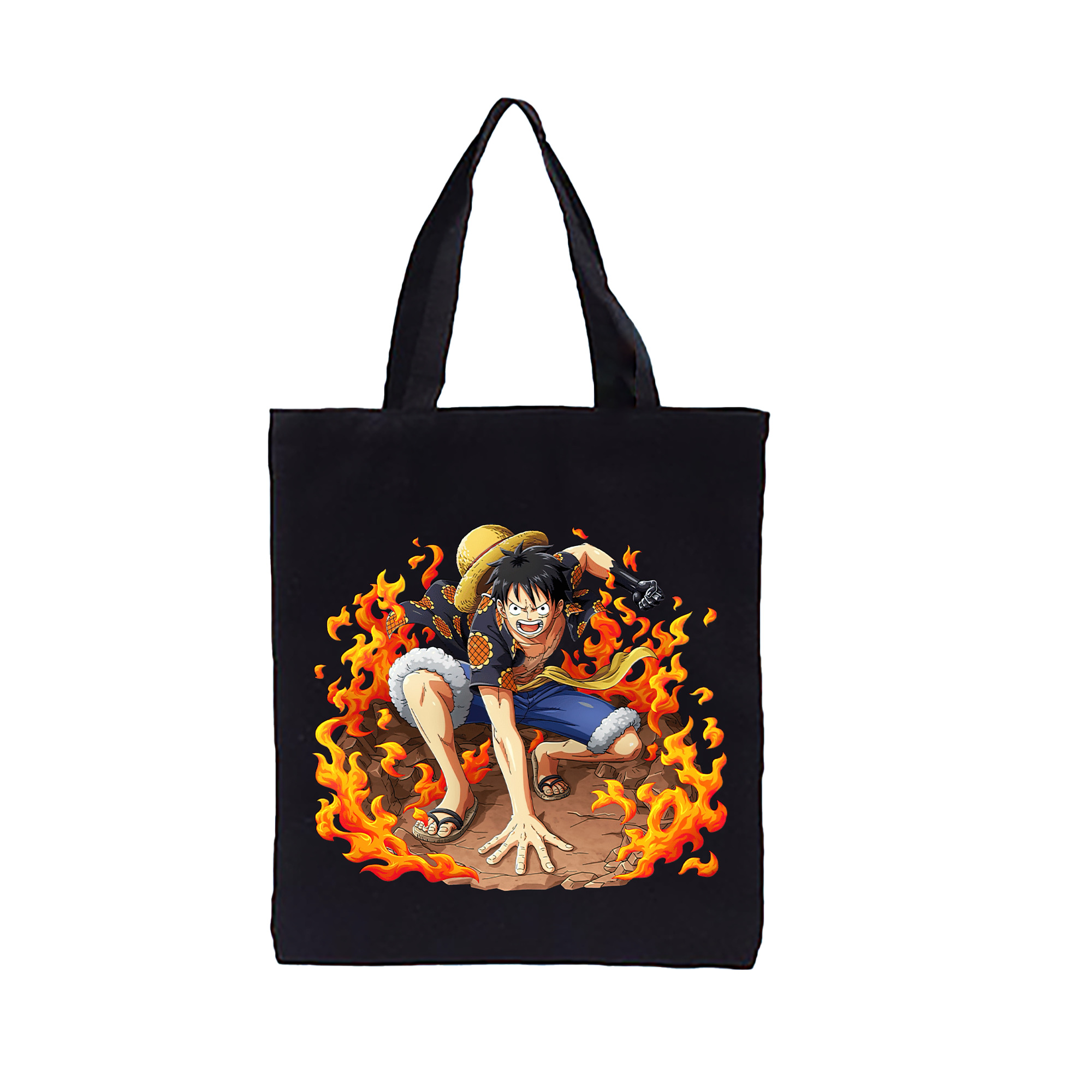 ワンピース モンキー・D・ルフィ ONE PIECE Monkey D. Luffy 縦型キャンバス生地手提げバッグ　トートバッグ