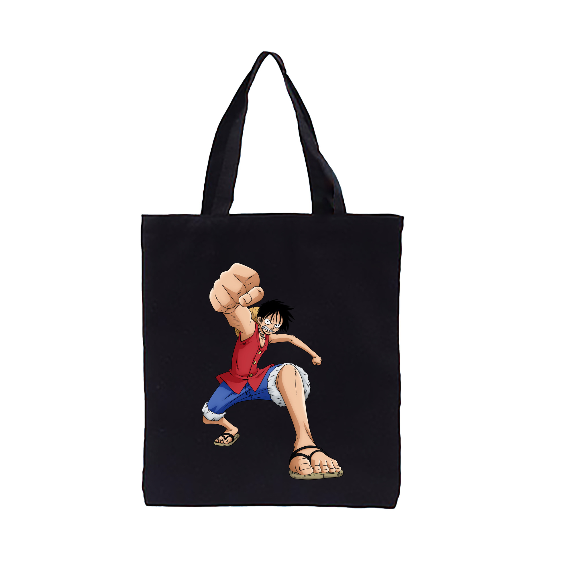 ワンピース モンキー・D・ルフィ ONE PIECE Monkey D. Luffy 縦型キャンバス生地手提げバッグ　トートバッグ