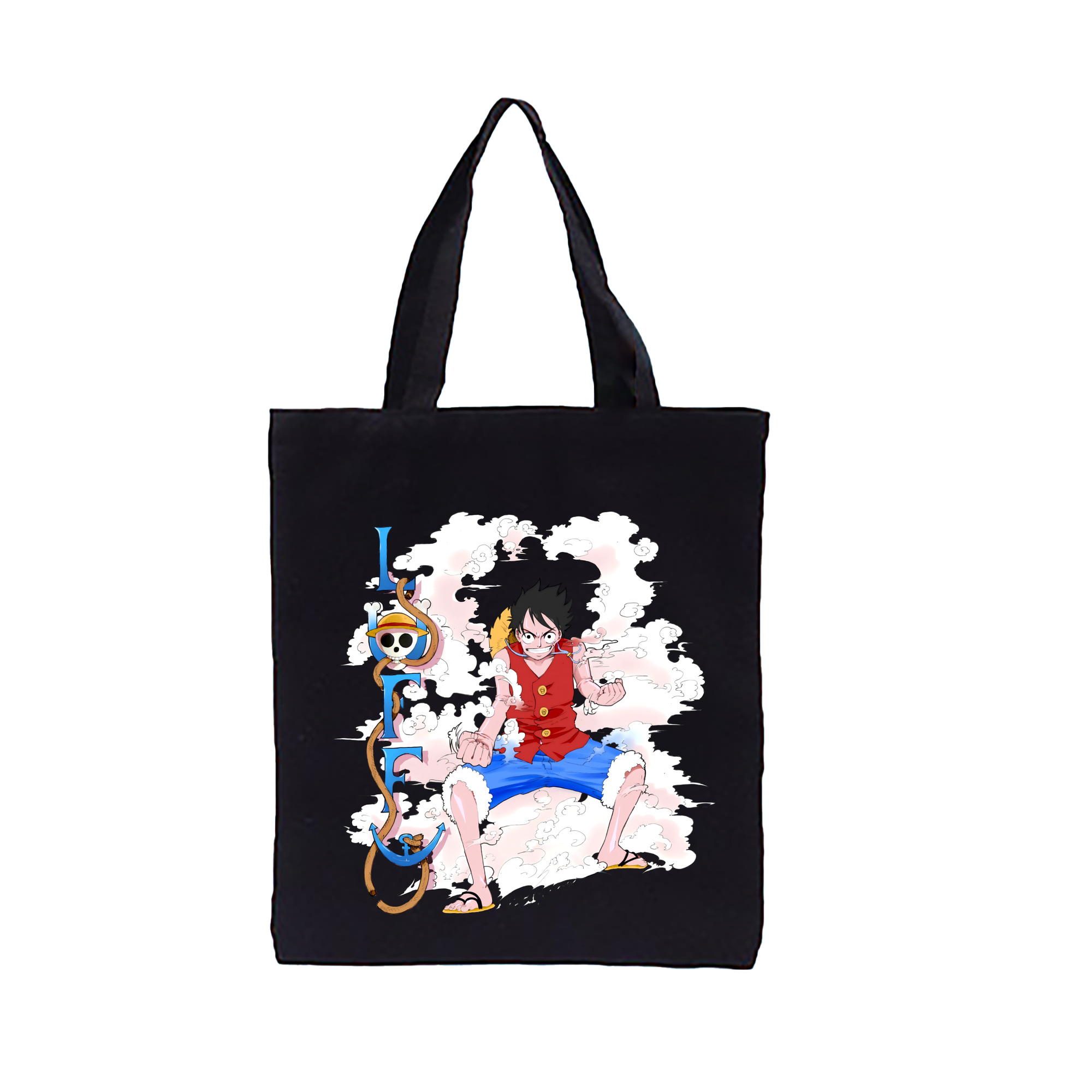 ワンピース モンキー・D・ルフィ ONE PIECE Monkey D. Luffy 縦型キャンバス生地手提げバッグ　トートバッグ