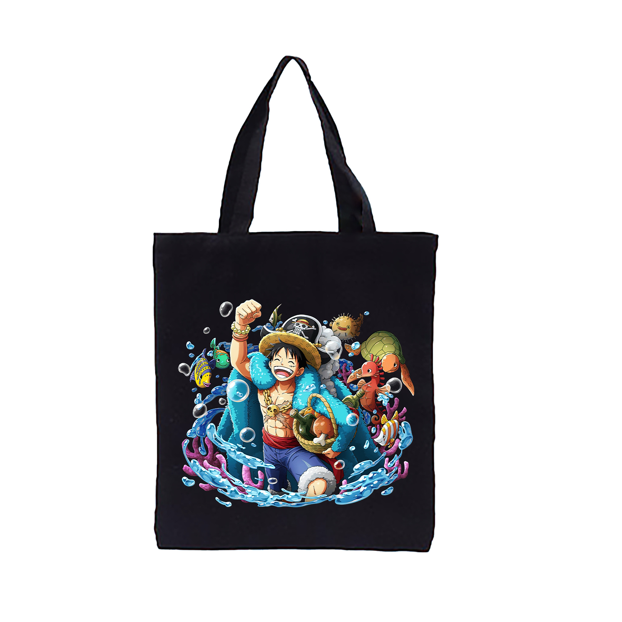 ワンピース モンキー・D・ルフィ ONE PIECE Monkey D. Luffy 縦型キャンバス生地手提げバッグ　トートバッグ