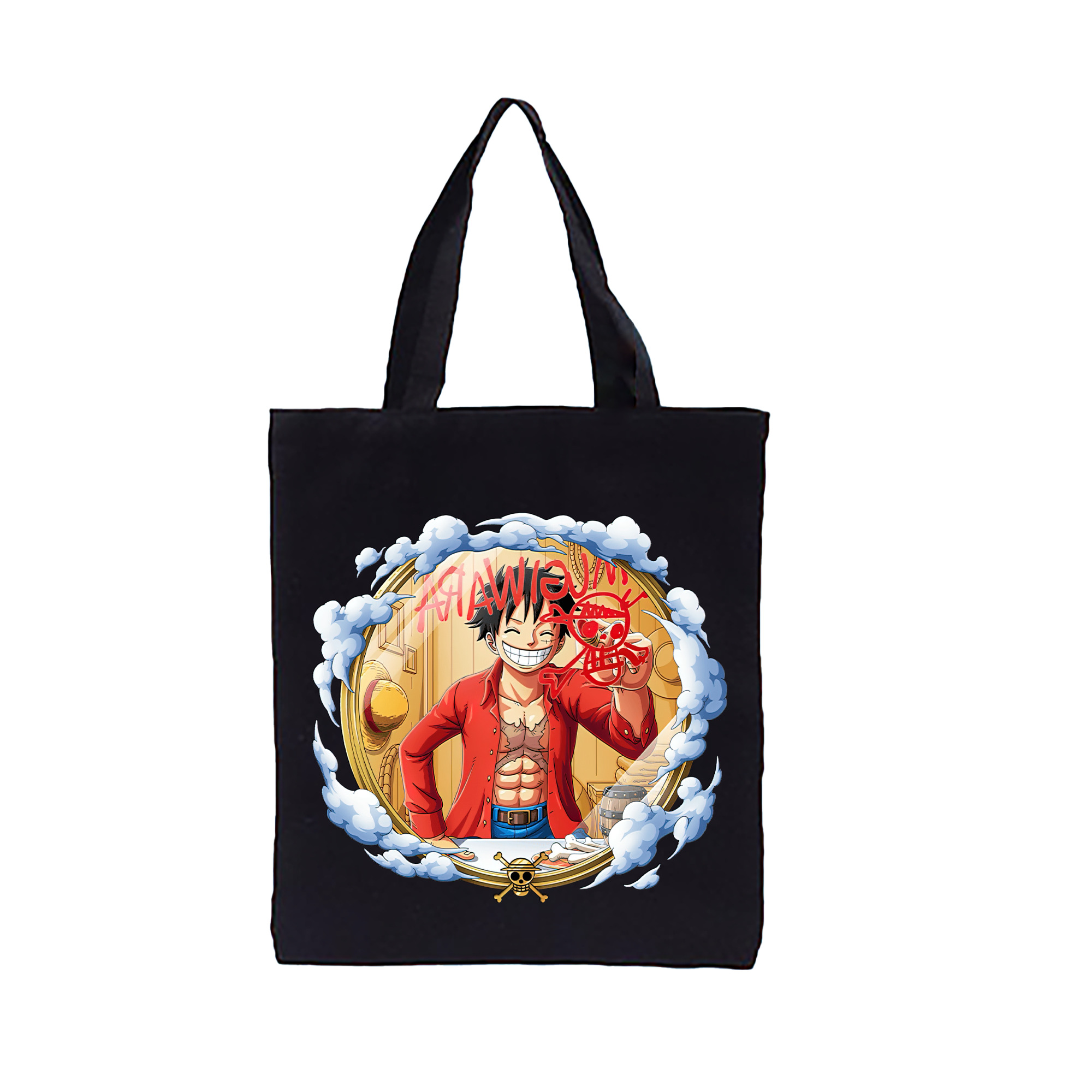 ワンピース モンキー・D・ルフィ ONE PIECE Monkey D. Luffy 縦型キャンバス生地手提げバッグ　トートバッグ