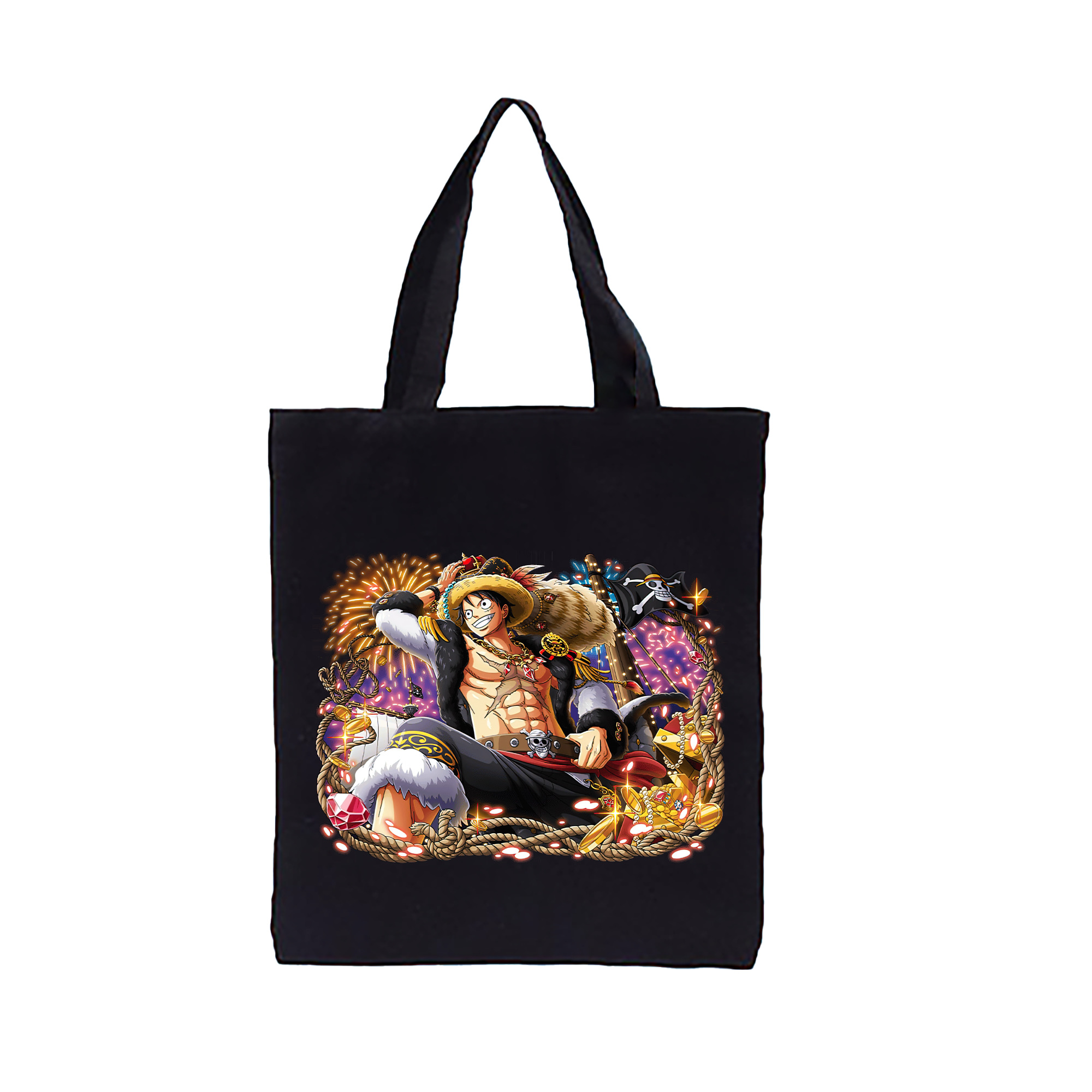 ワンピース モンキー・D・ルフィ ONE PIECE Monkey D. Luffy 縦型キャンバス生地手提げバッグ　トートバッグ