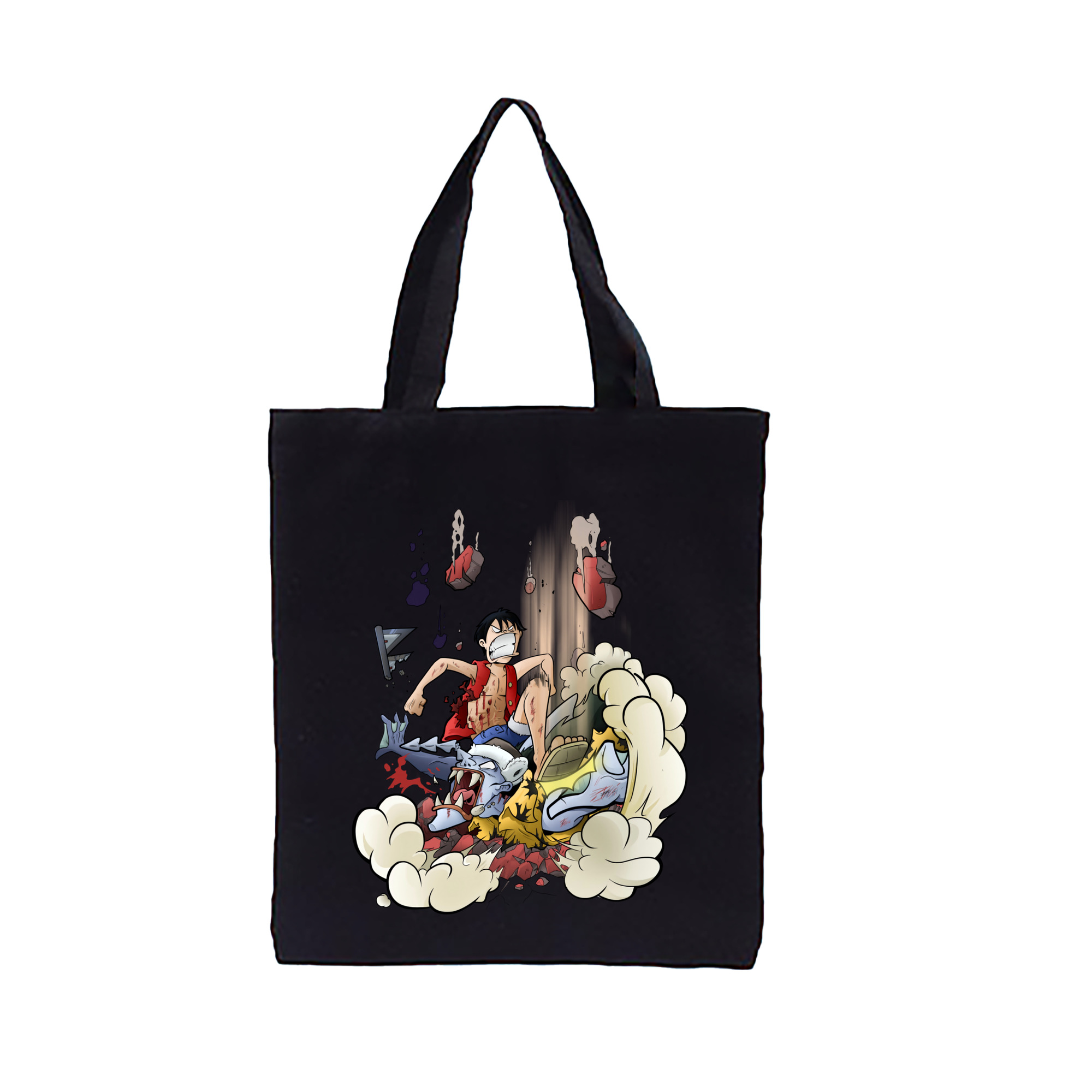 ワンピース モンキー・D・ルフィ ONE PIECE Monkey D. Luffy 縦型キャンバス生地手提げバッグ　トートバッグ
